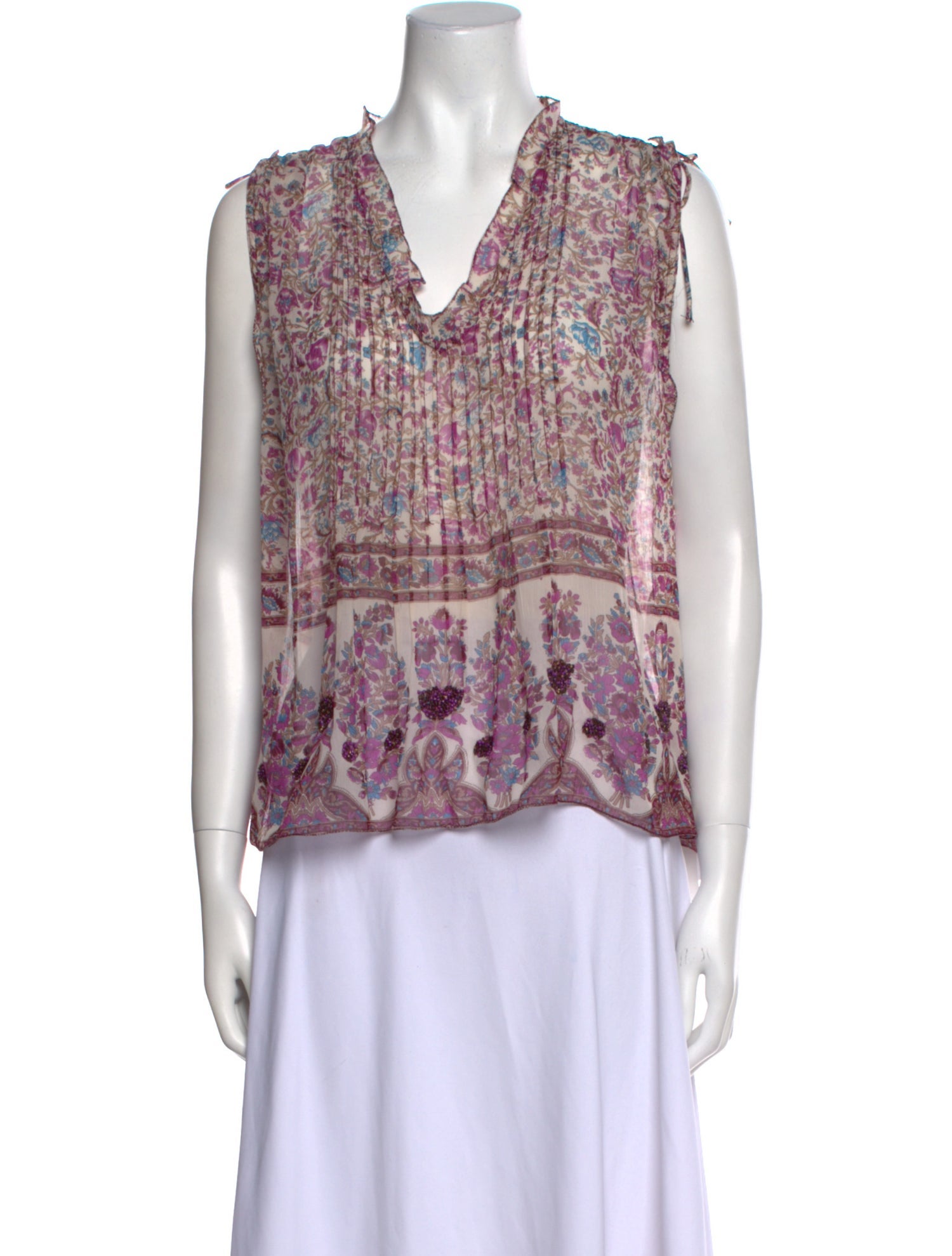 Zadig & Voltaire Floral Print V-Neck Blouse