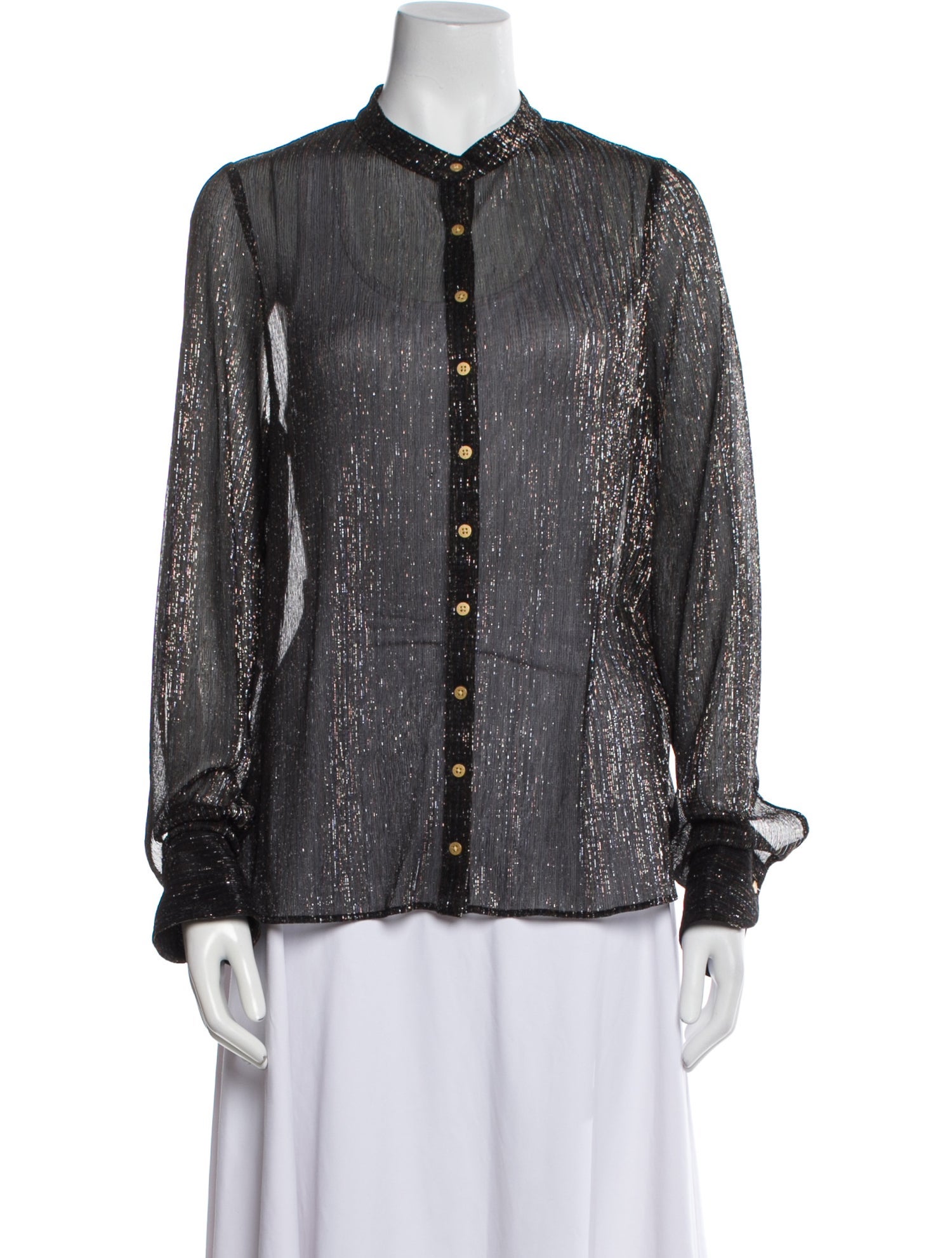 Zadig & Voltaire Printed Long Sleeve Button-Up Top
