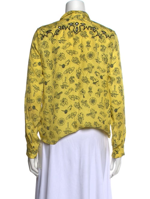 Zadig & Voltaire Silk Printed Button-Up Top