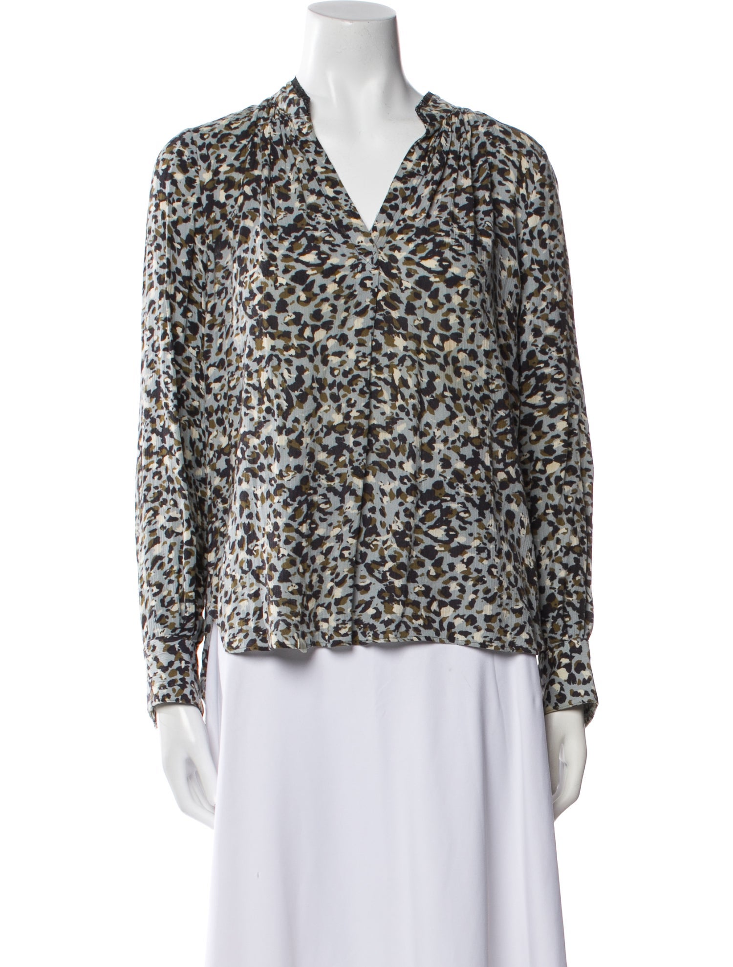 Zadig & Voltaire Animal Print V-Neck Blouse