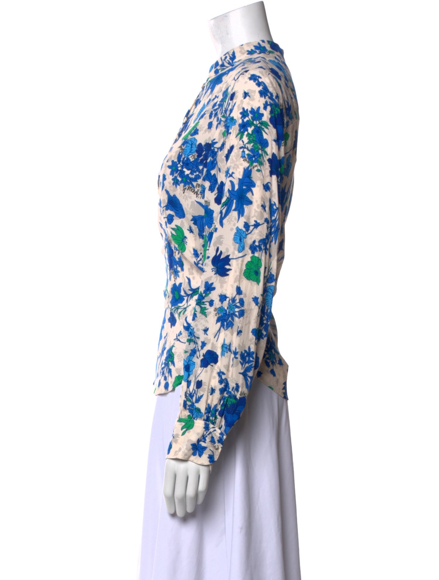 Zadig & Voltaire Floral Print Mock Neck Blouse