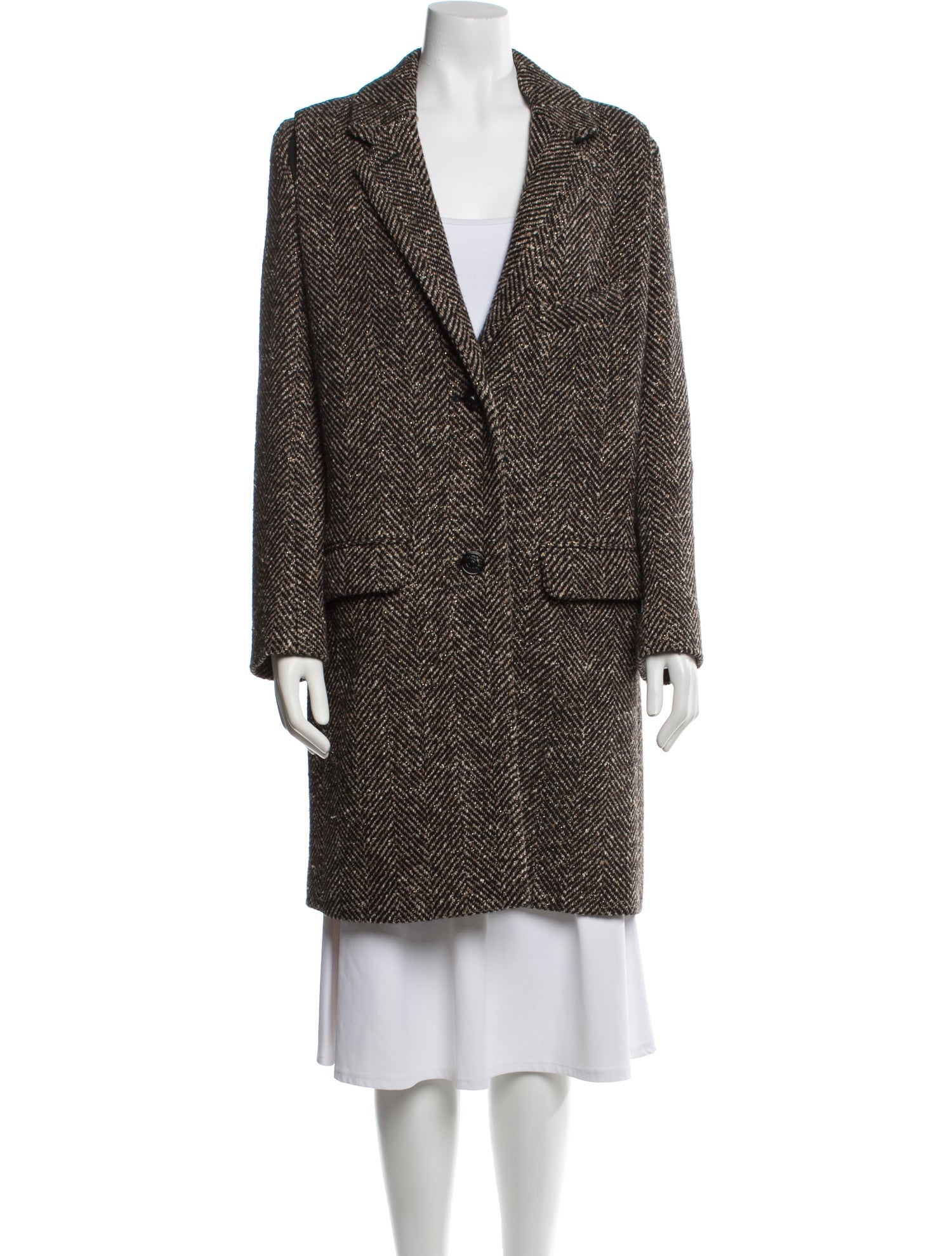 Zadig & Voltaire Wool Tweed Pattern Coat