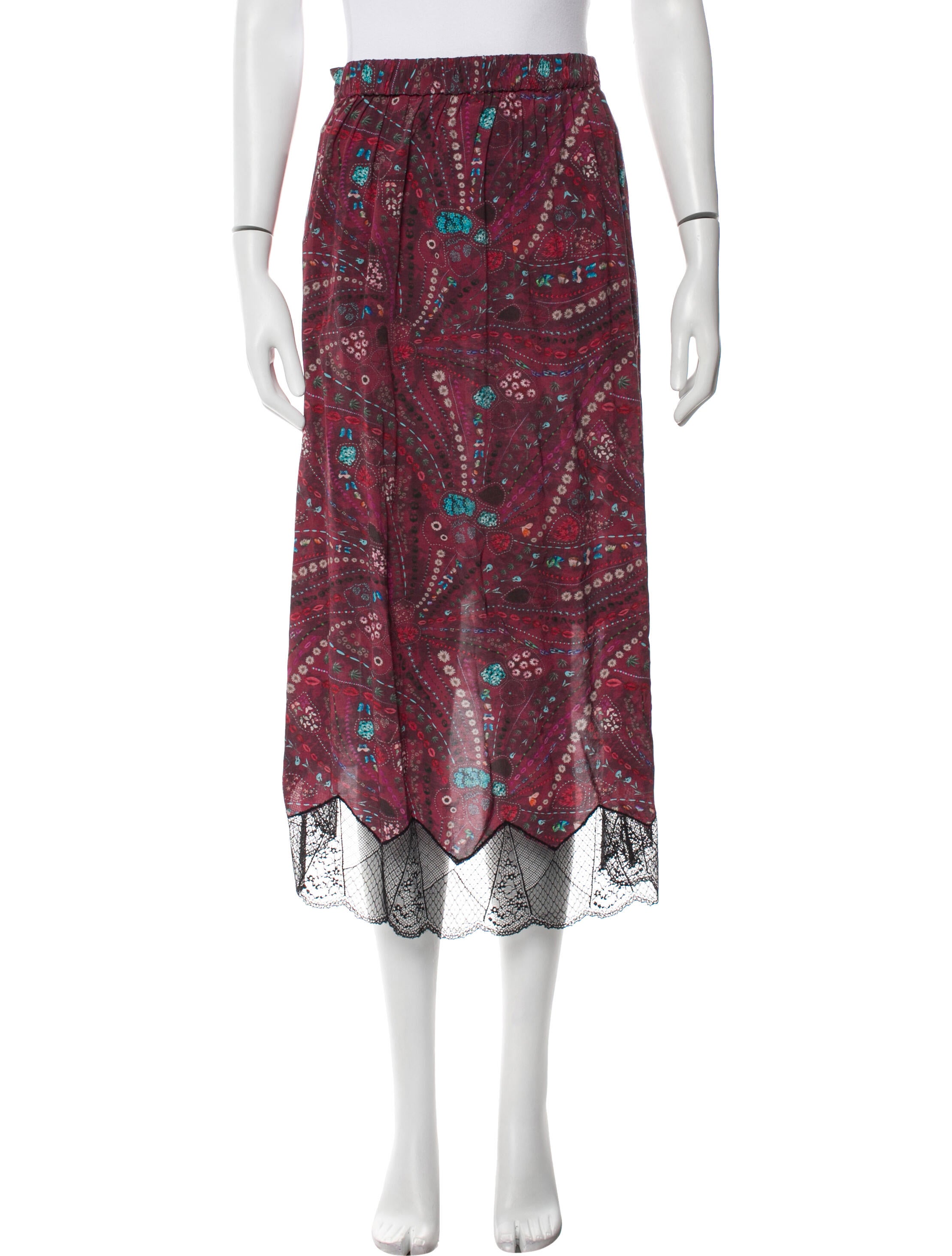 Zadig & Voltaire Printed Midi Length Skirt