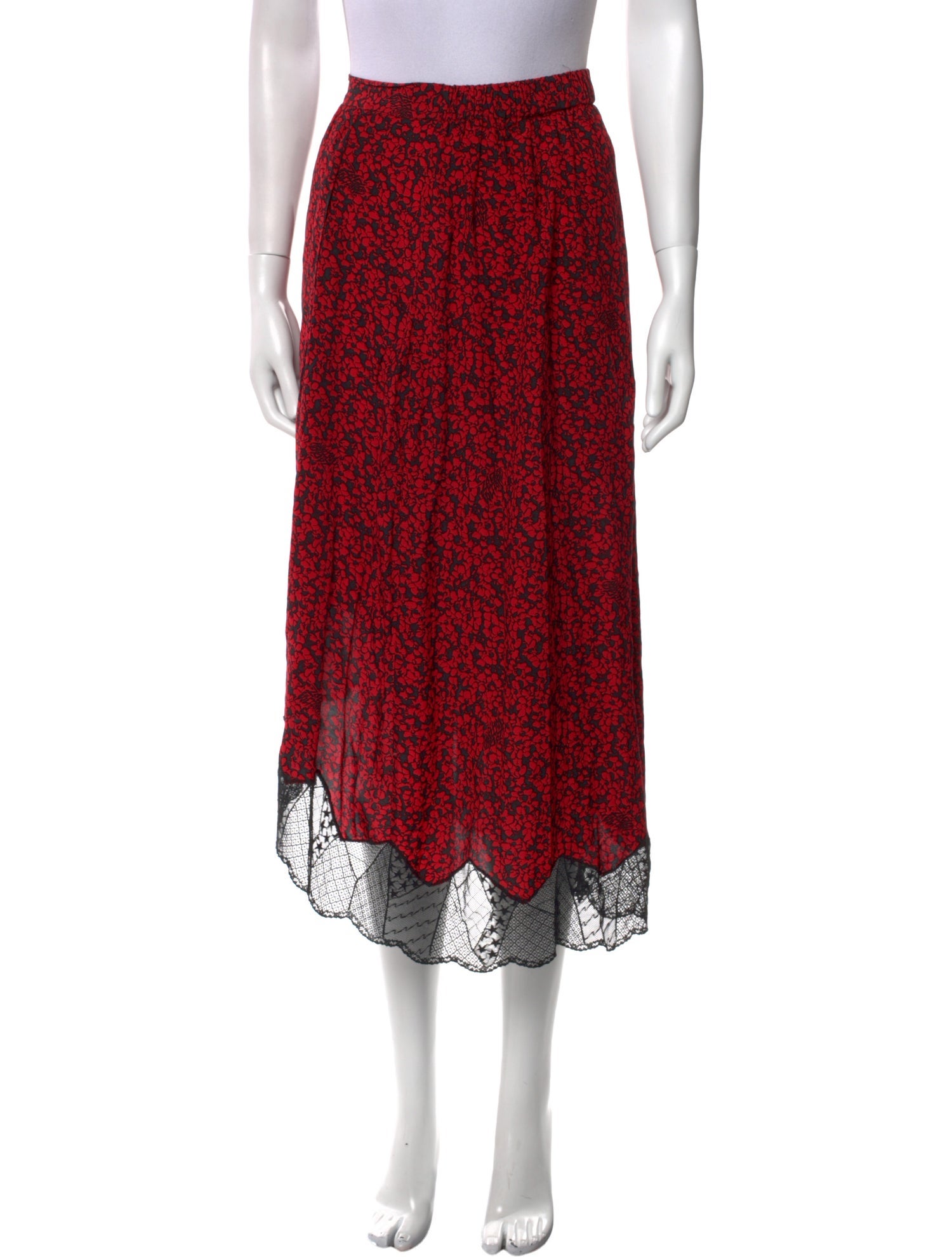 Zadig & Voltaire Lace Pattern Midi Length Skirt