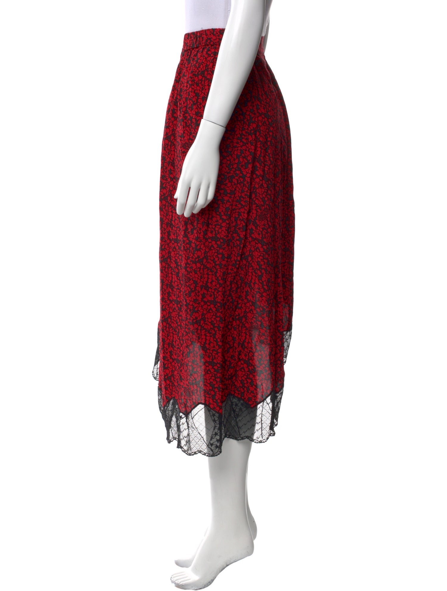 Zadig & Voltaire Lace Pattern Midi Length Skirt