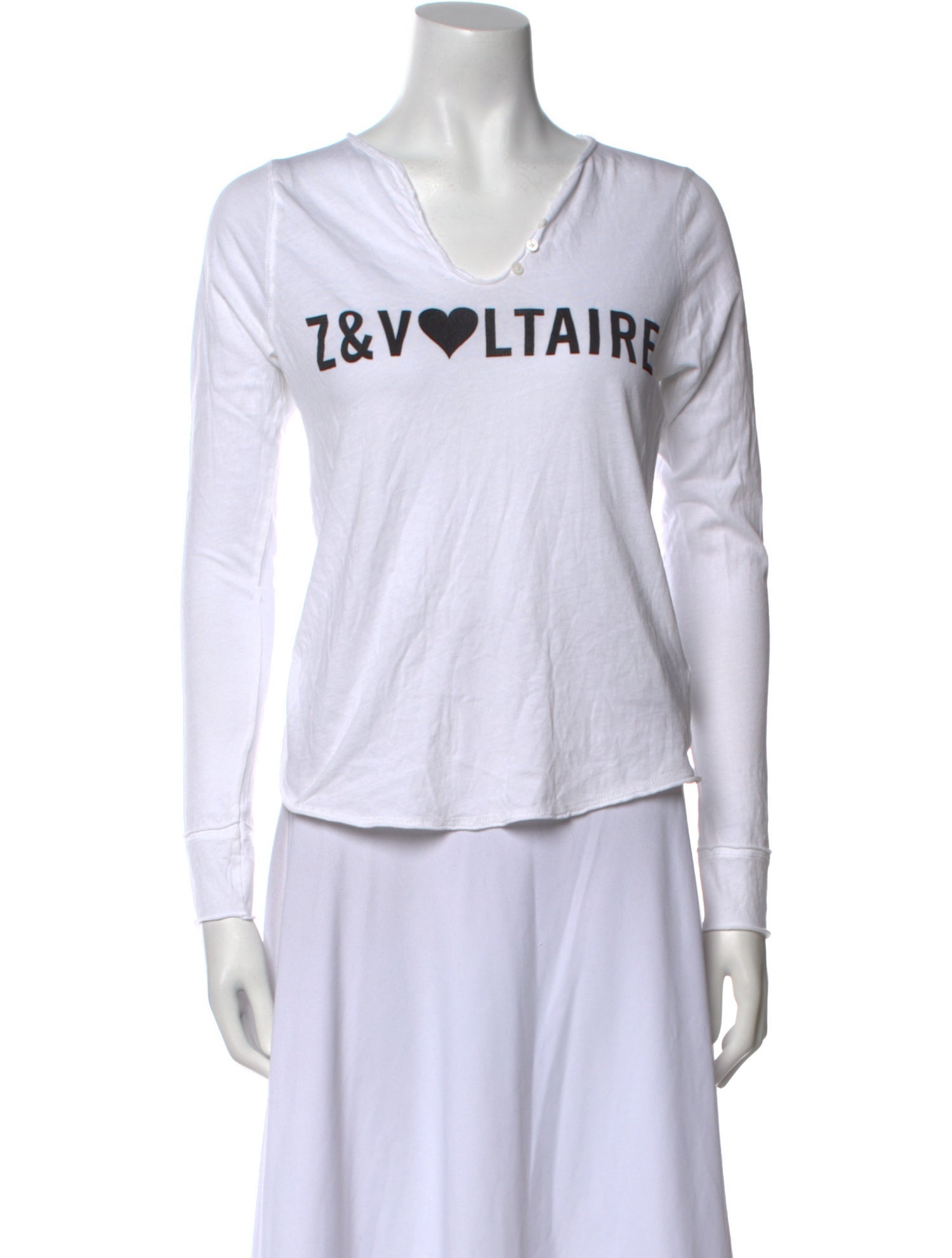 Zadig & Voltaire Graphic Print V-Neck T-Shirt