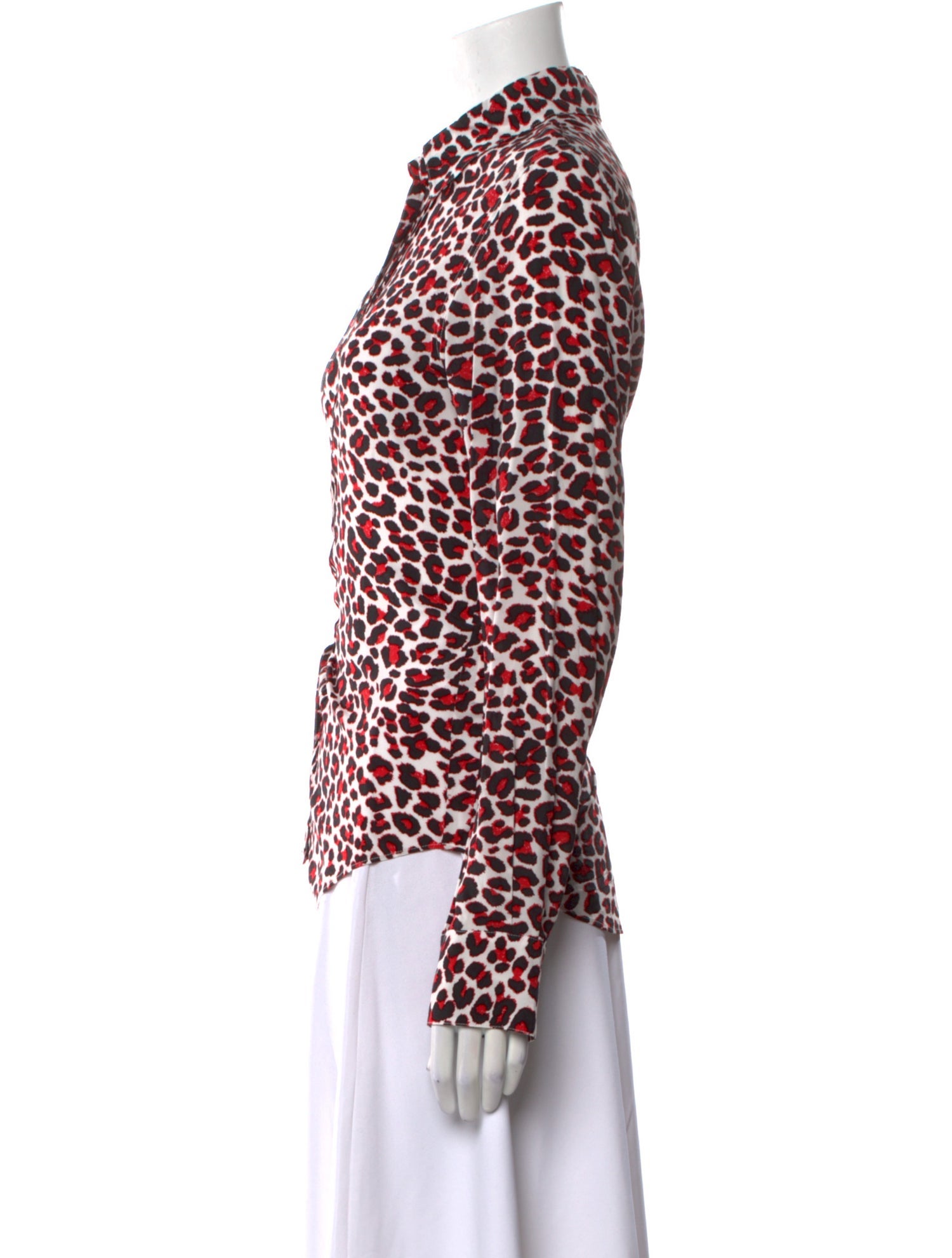 Zadig & Voltaire Animal Print Long Sleeve Button-Up Top