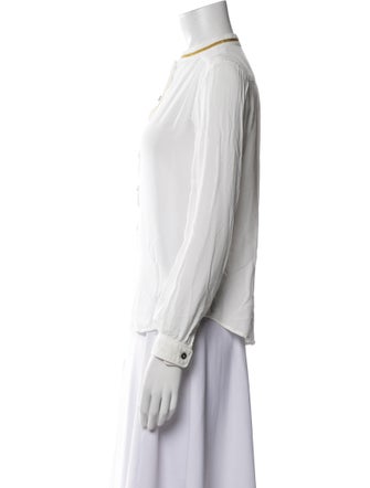 Zadig & Voltaire Mock Neck Long Sleeve Button-Up Top