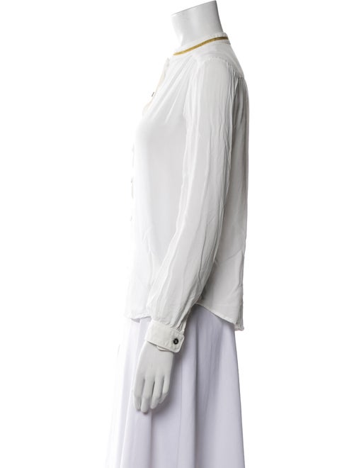 Zadig & Voltaire Mock Neck Long Sleeve Button-Up Top