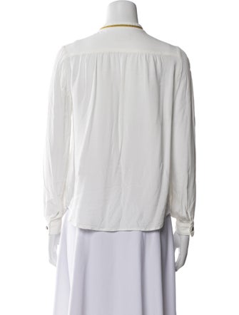 Zadig & Voltaire Mock Neck Long Sleeve Button-Up Top