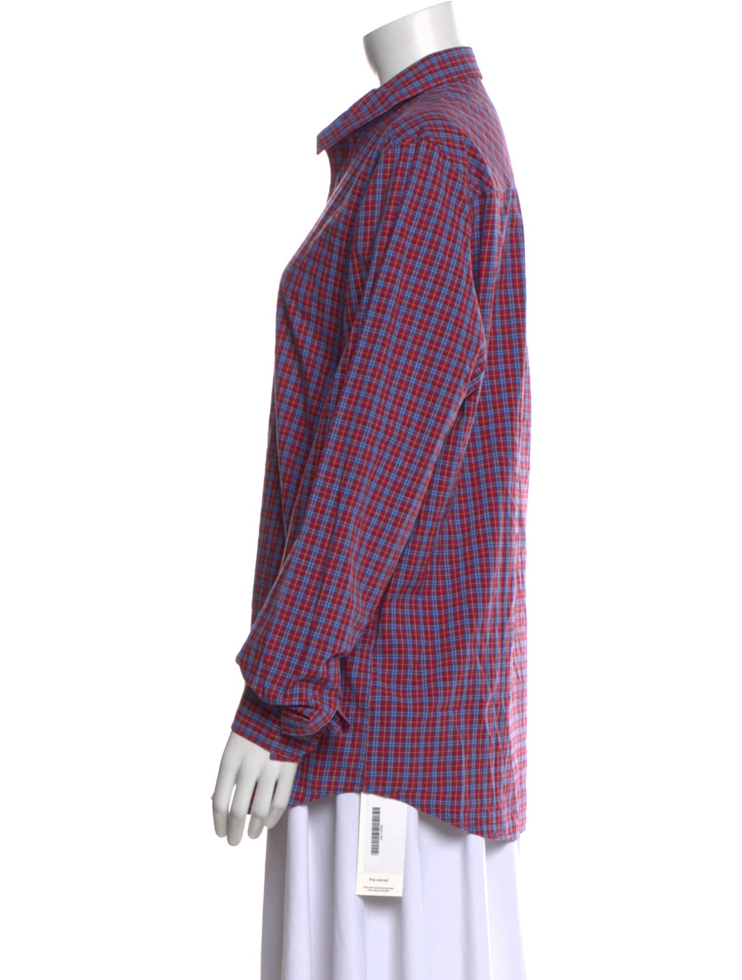 Zadig & Voltaire Plaid Print Long Sleeve Button-Up Top
