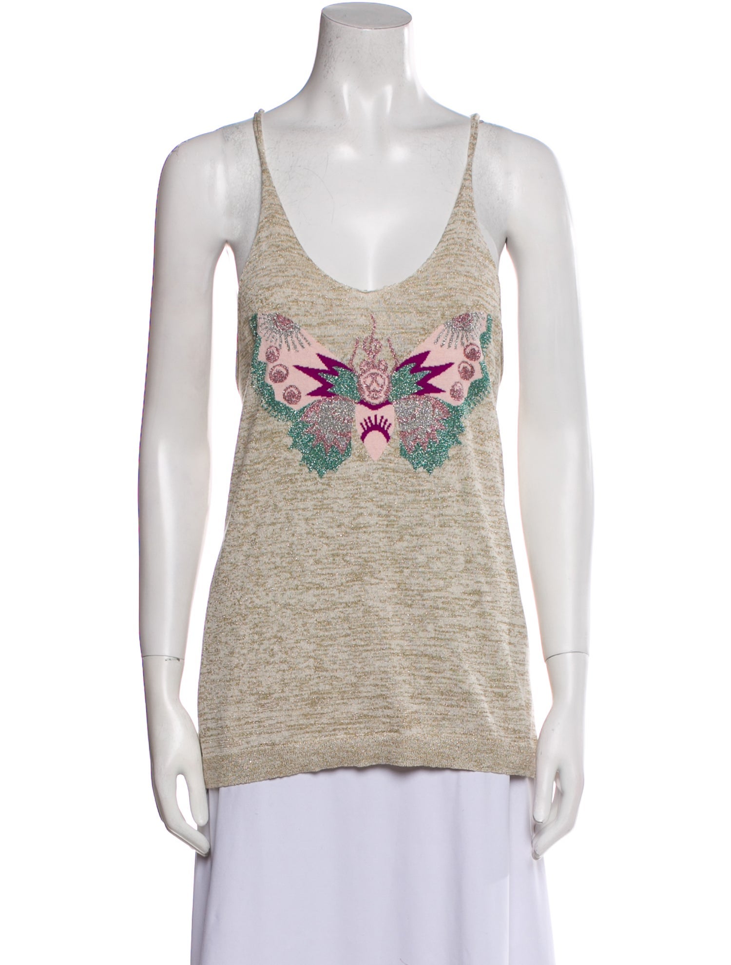 Zadig & Voltaire Graphic Print V-Neck Top w/ Tags