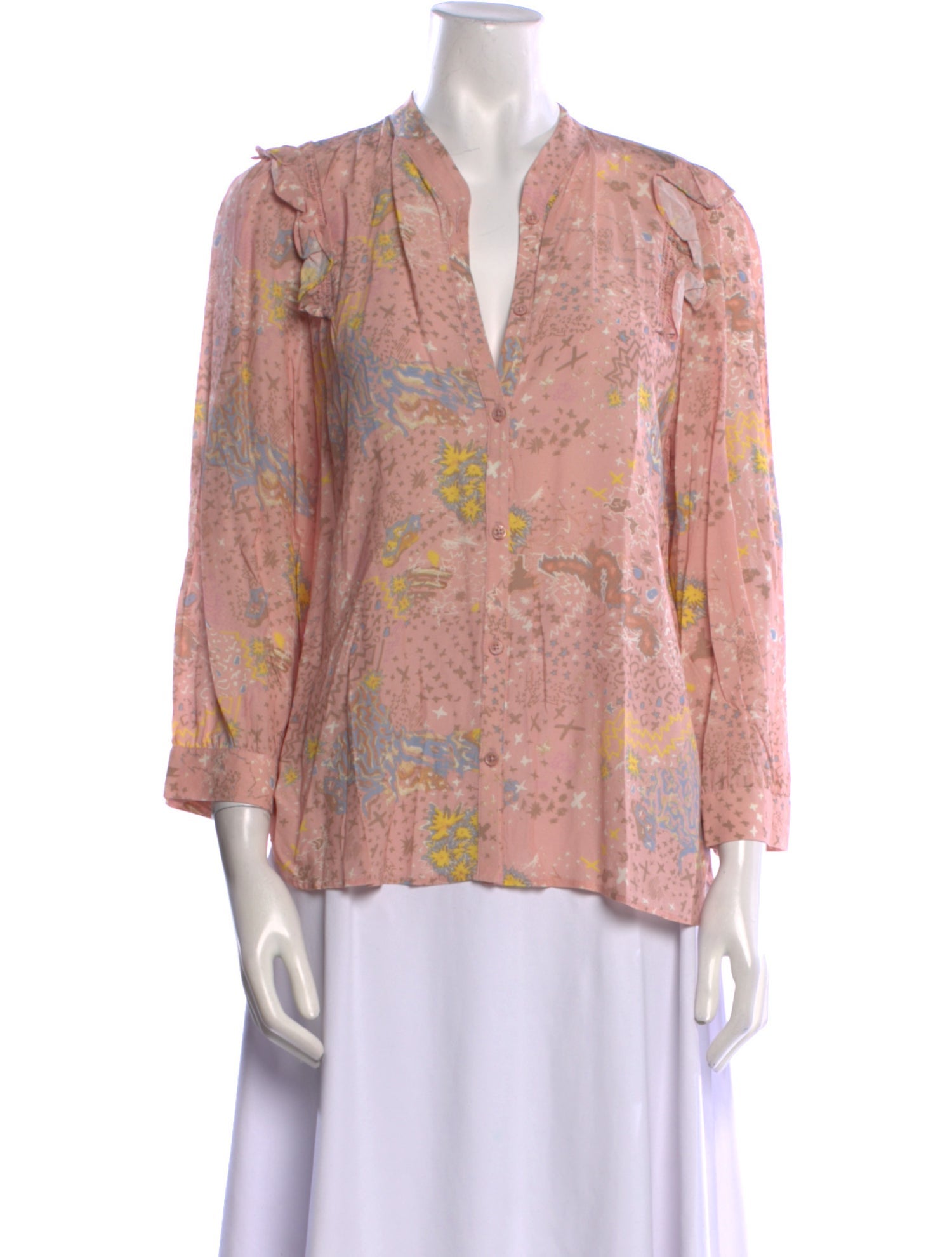 Zadig & Voltaire Floral Print V-Neck Blouse