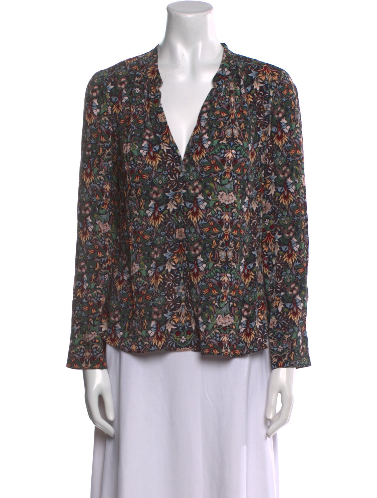 Zadig & Voltaire Floral Print V-Neck Blouse