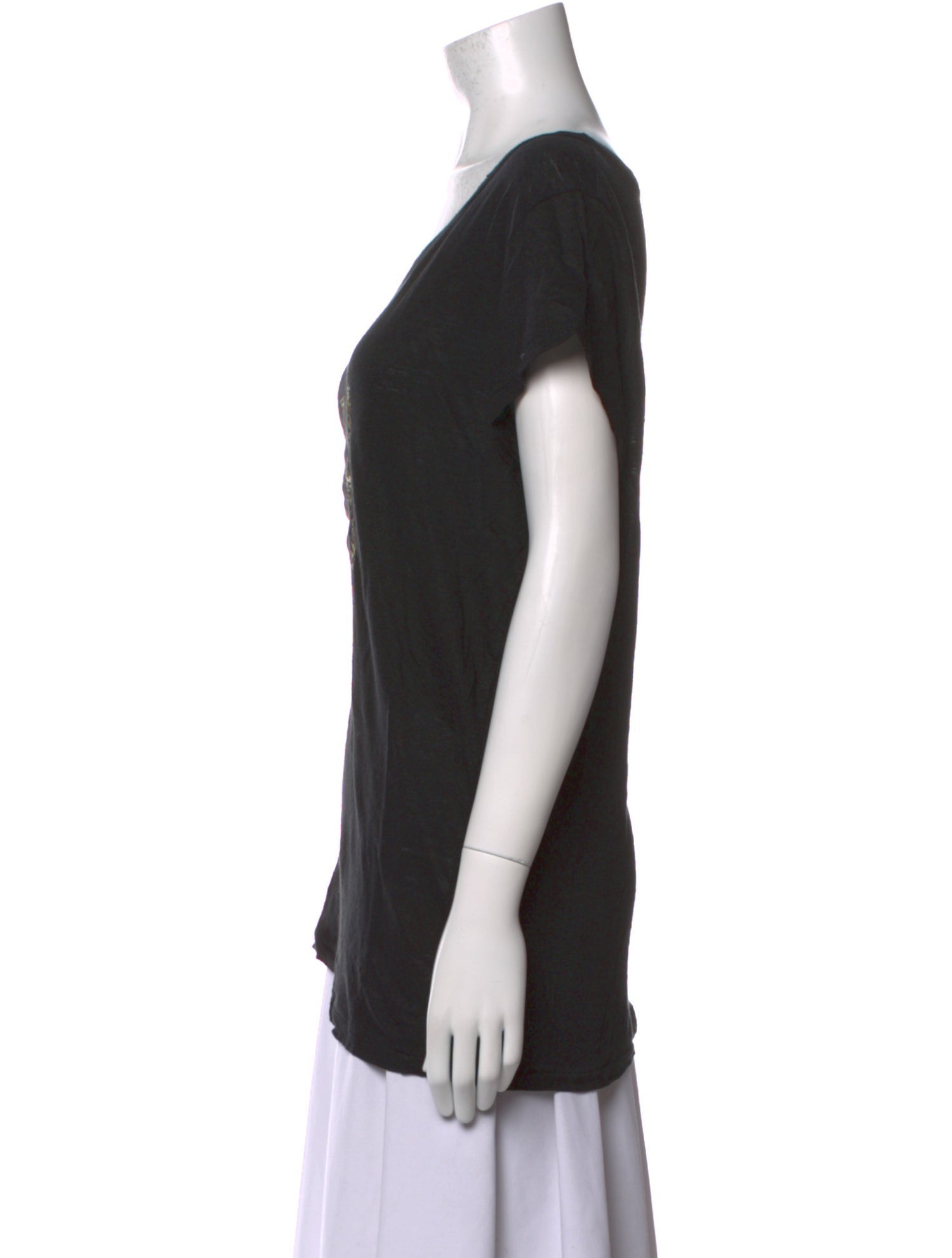 Zadig & Voltaire Linen Graphic Print T-Shirt