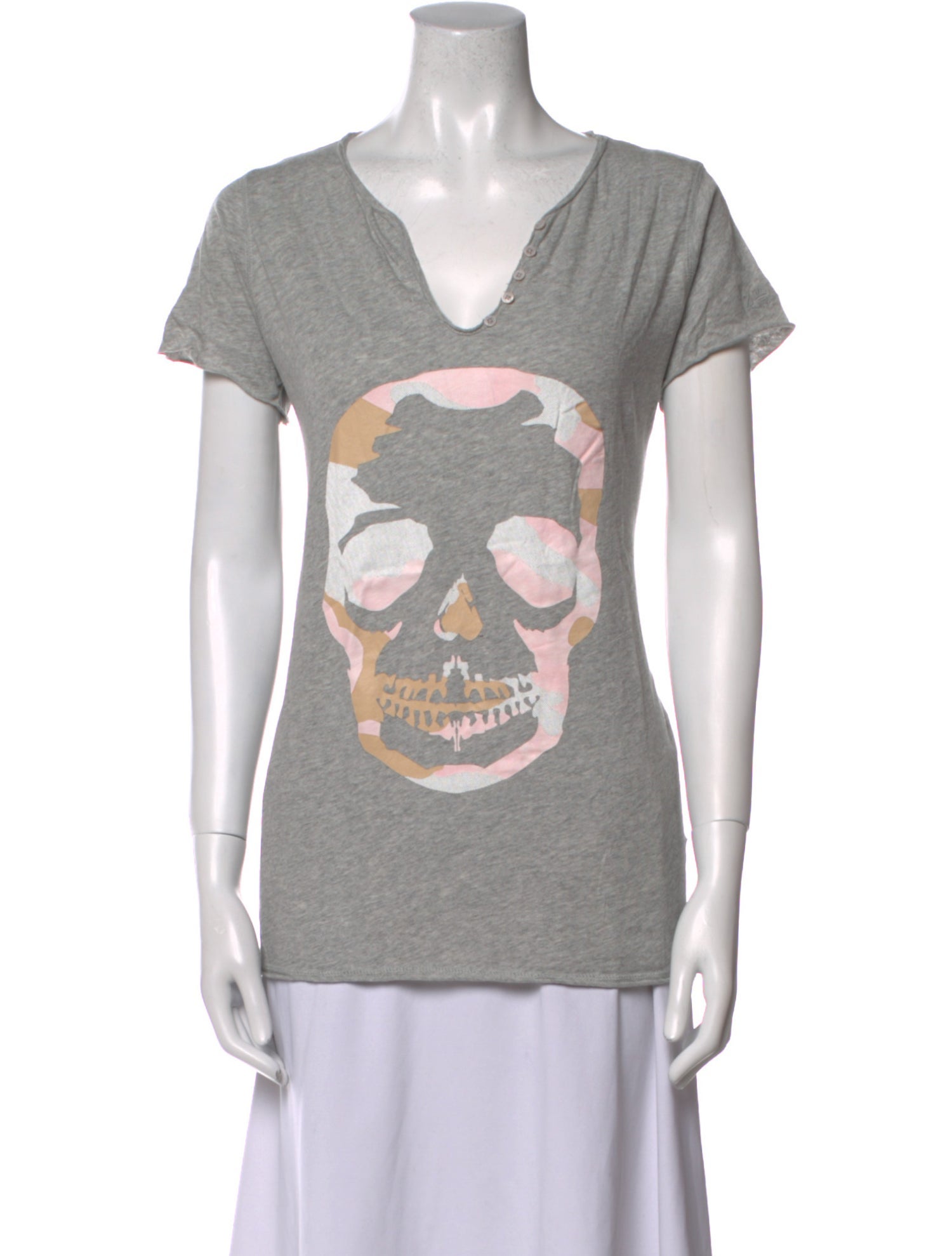 Zadig & Voltaire Graphic Print V-Neck T-Shirt w/ Tags