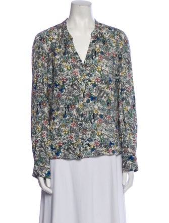 Zadig & Voltaire Floral Print V-Neck Blouse