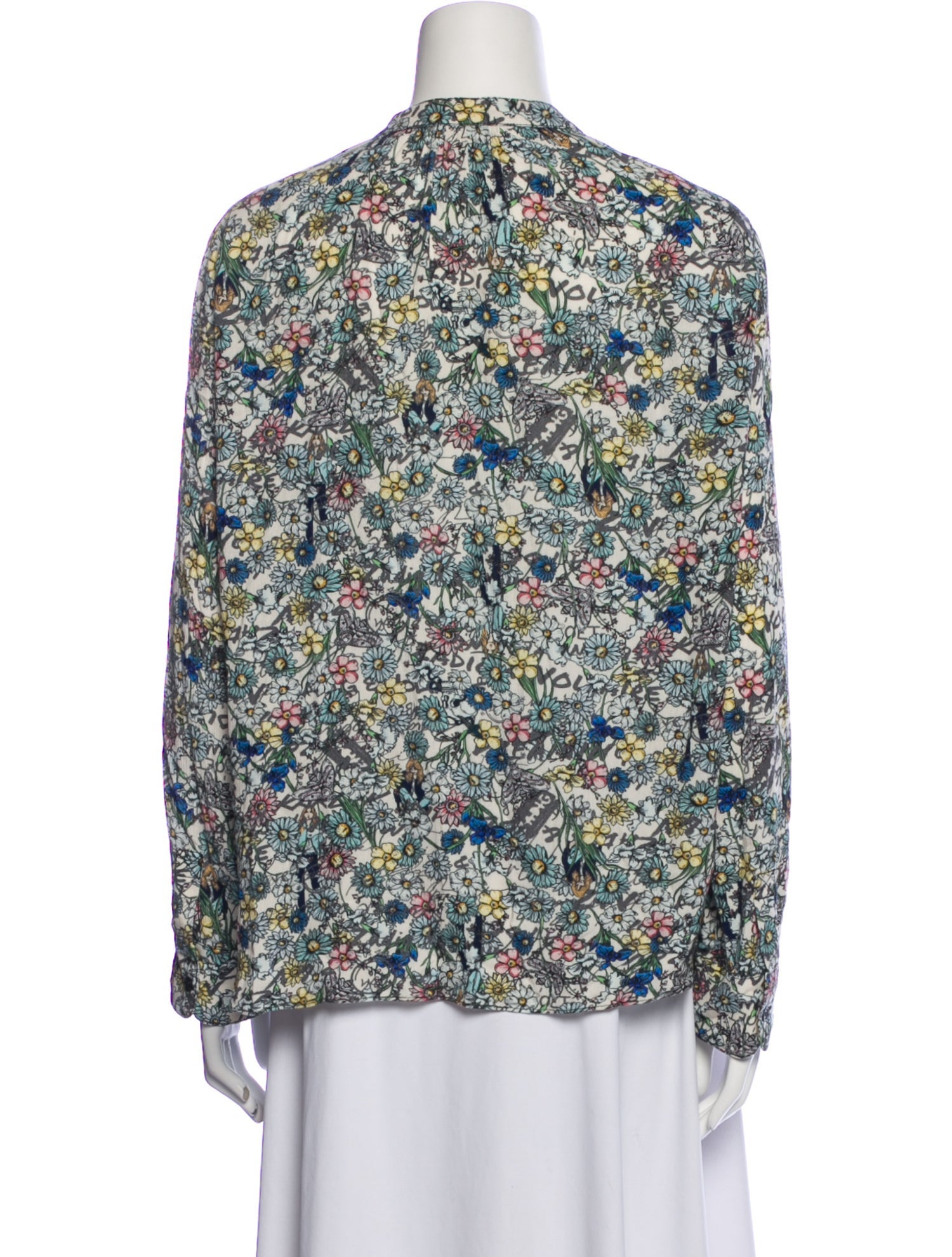 Zadig & Voltaire Floral Print V-Neck Blouse