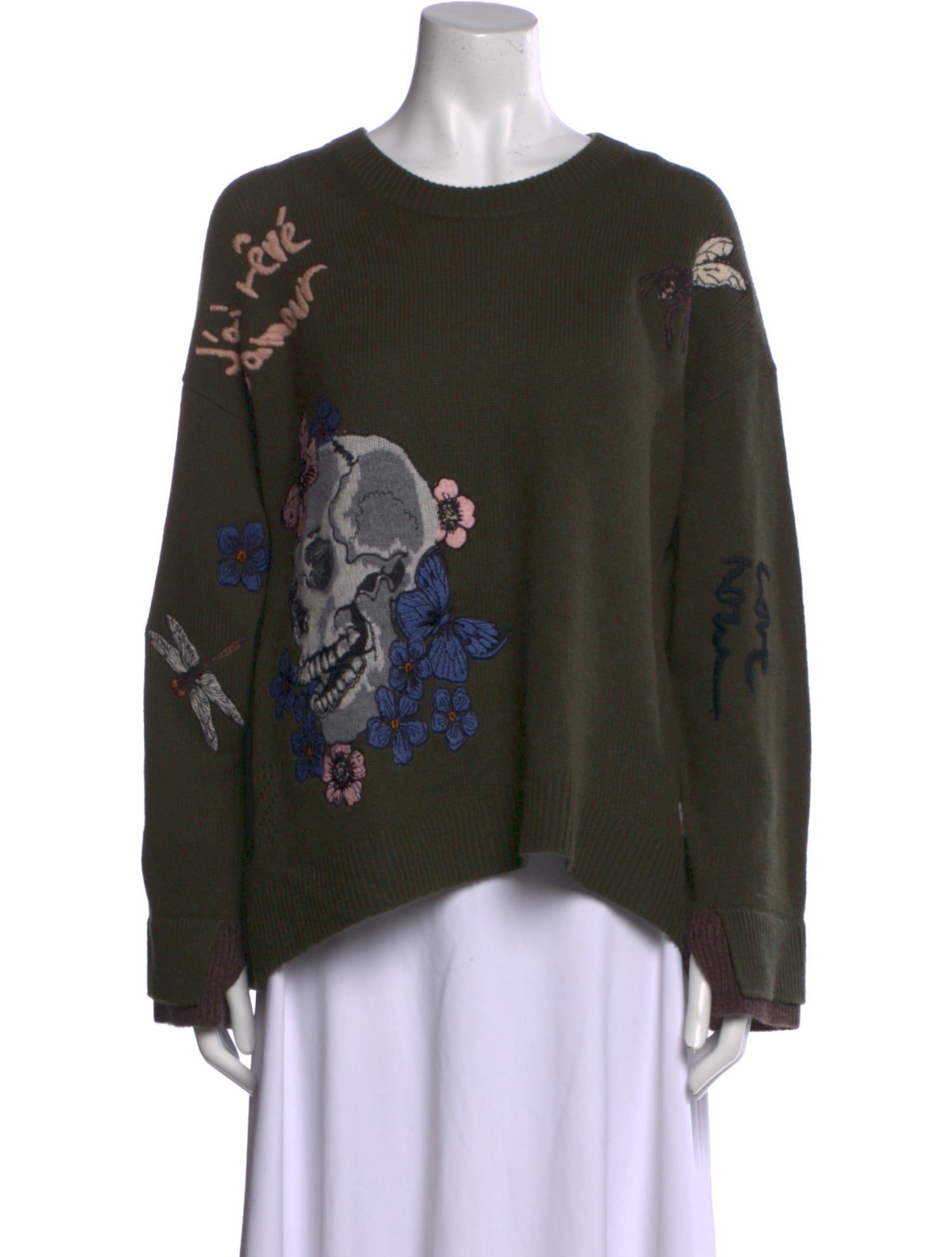 Zadig & Voltaire Cashmere Floral Print Sweater