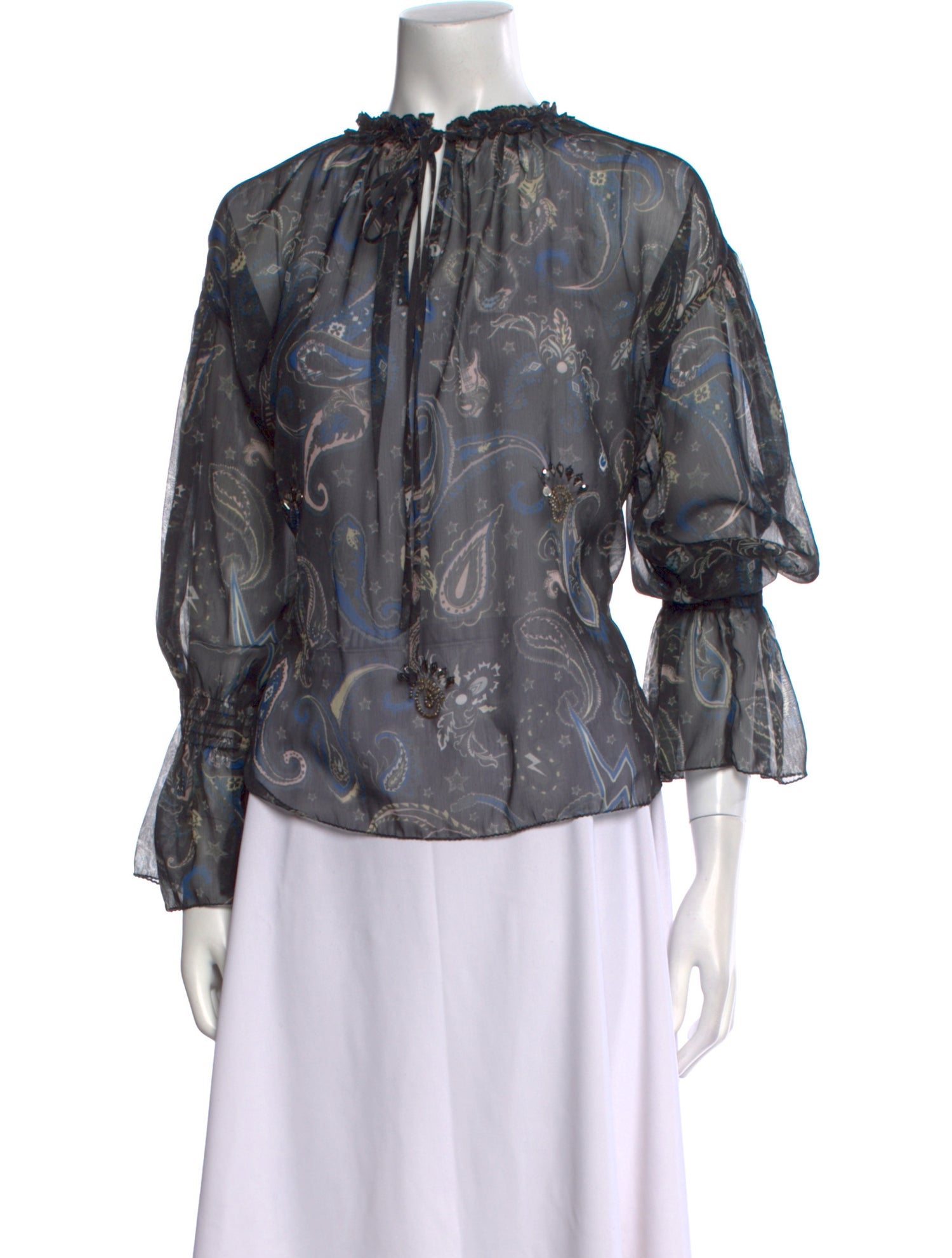 Zadig & Voltaire Paisley Print Mock Neck Blouse