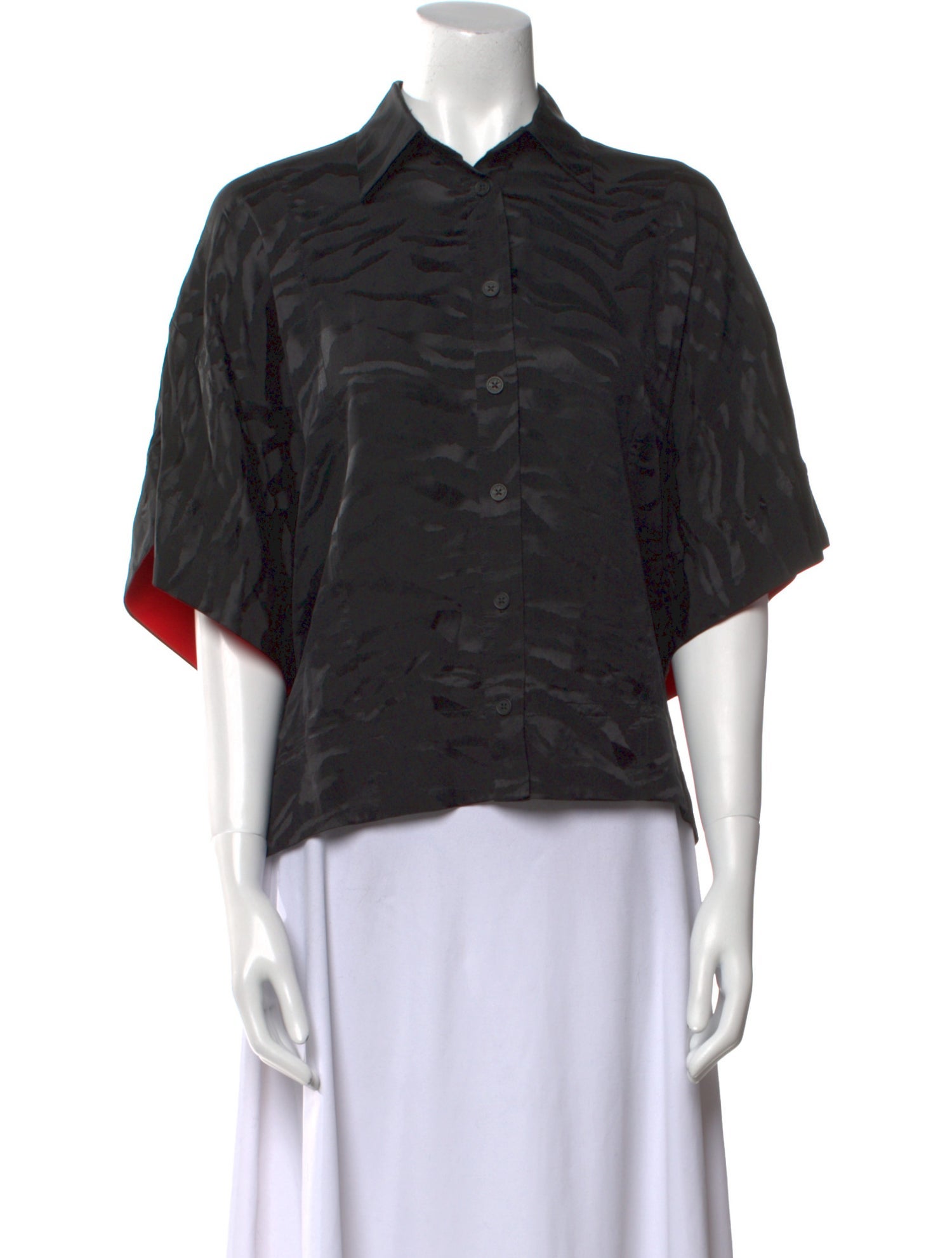 Zadig & Voltaire Silk Camouflage Print Button-Up Top