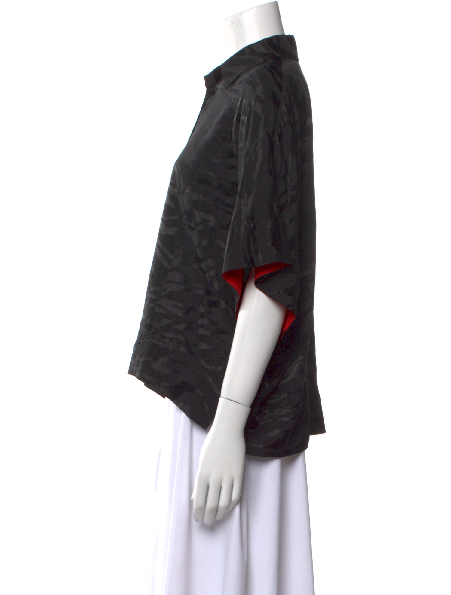 Zadig & Voltaire Silk Camouflage Print Button-Up Top