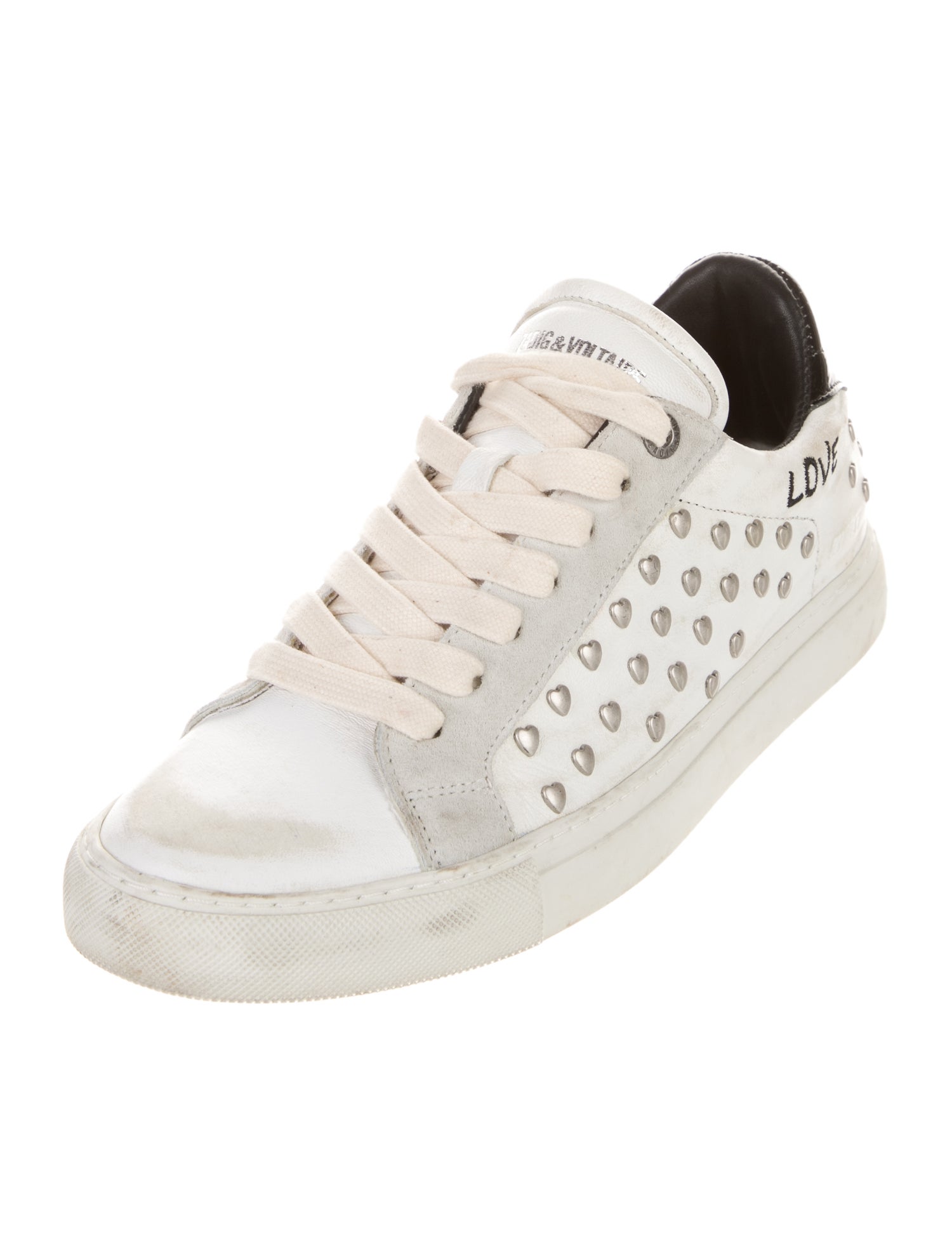 Zadig & Voltaire Leather Studded Accents Sneakers