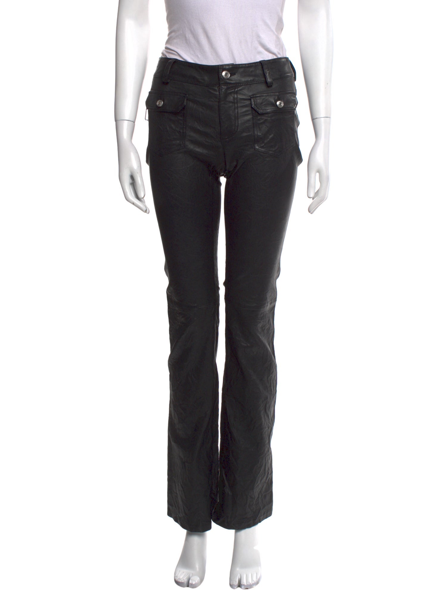 Zadig & Voltaire Lamb Leather Wide Leg Pants