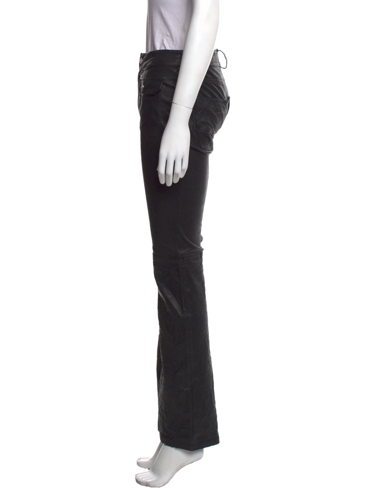 Zadig & Voltaire Lamb Leather Wide Leg Pants