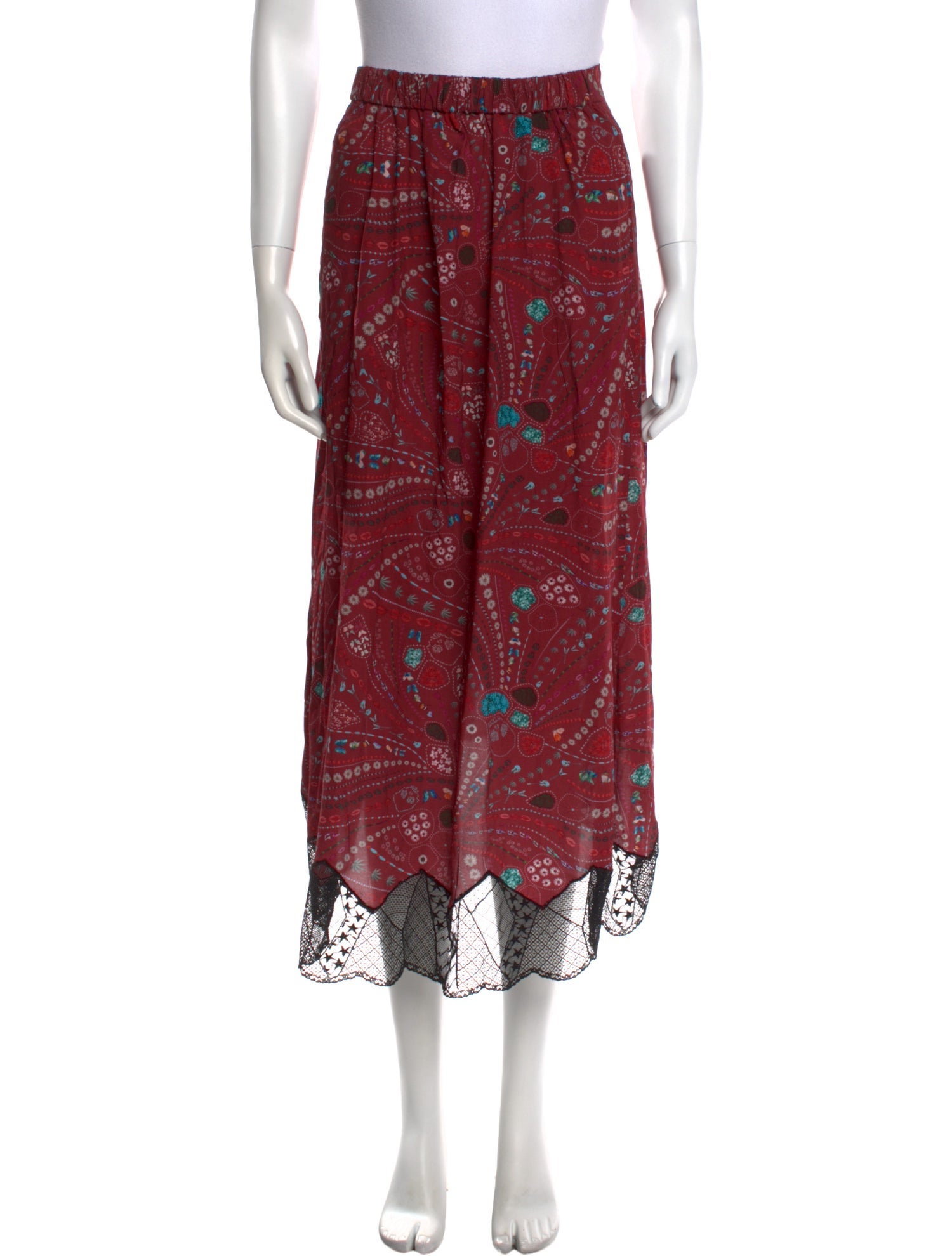 Zadig & Voltaire Floral Print Midi Length Skirt