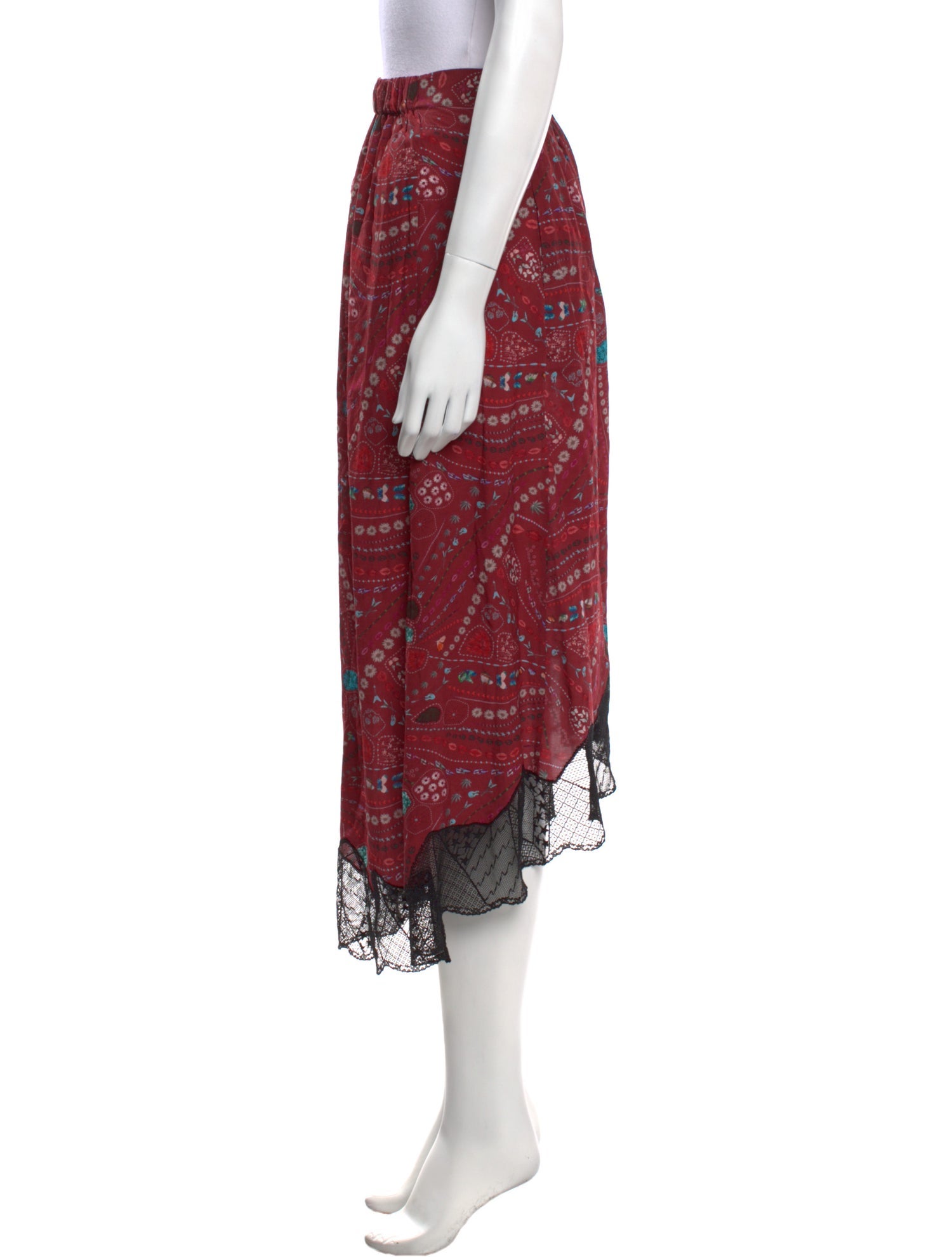 Zadig & Voltaire Floral Print Midi Length Skirt