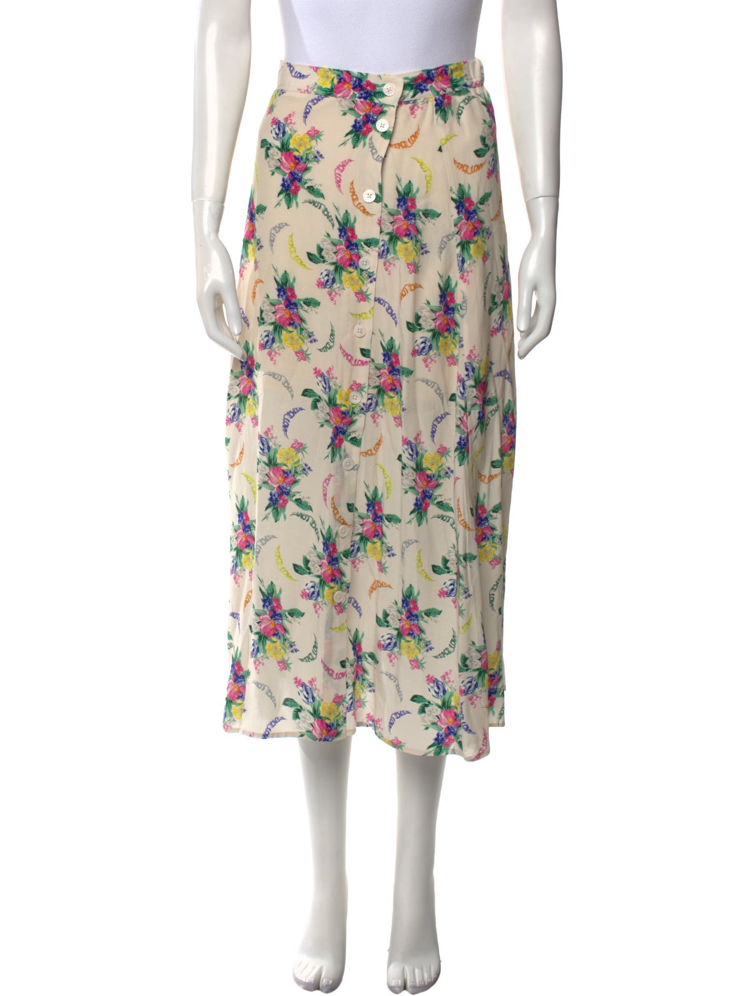 Zadig & Voltaire Floral Print Midi Length Skirt