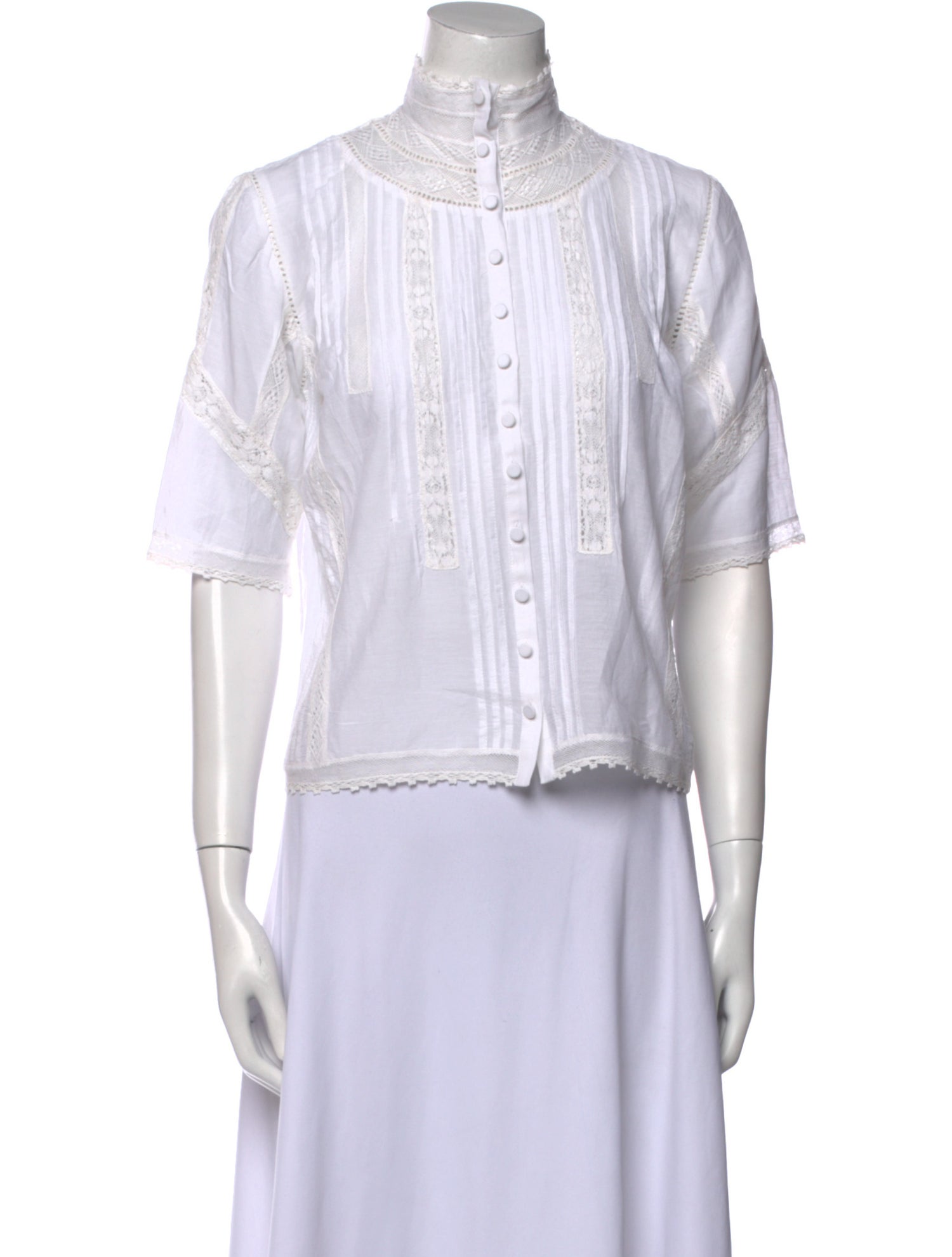 Zadig & Voltaire Mock Neck Short Sleeve Crop Top