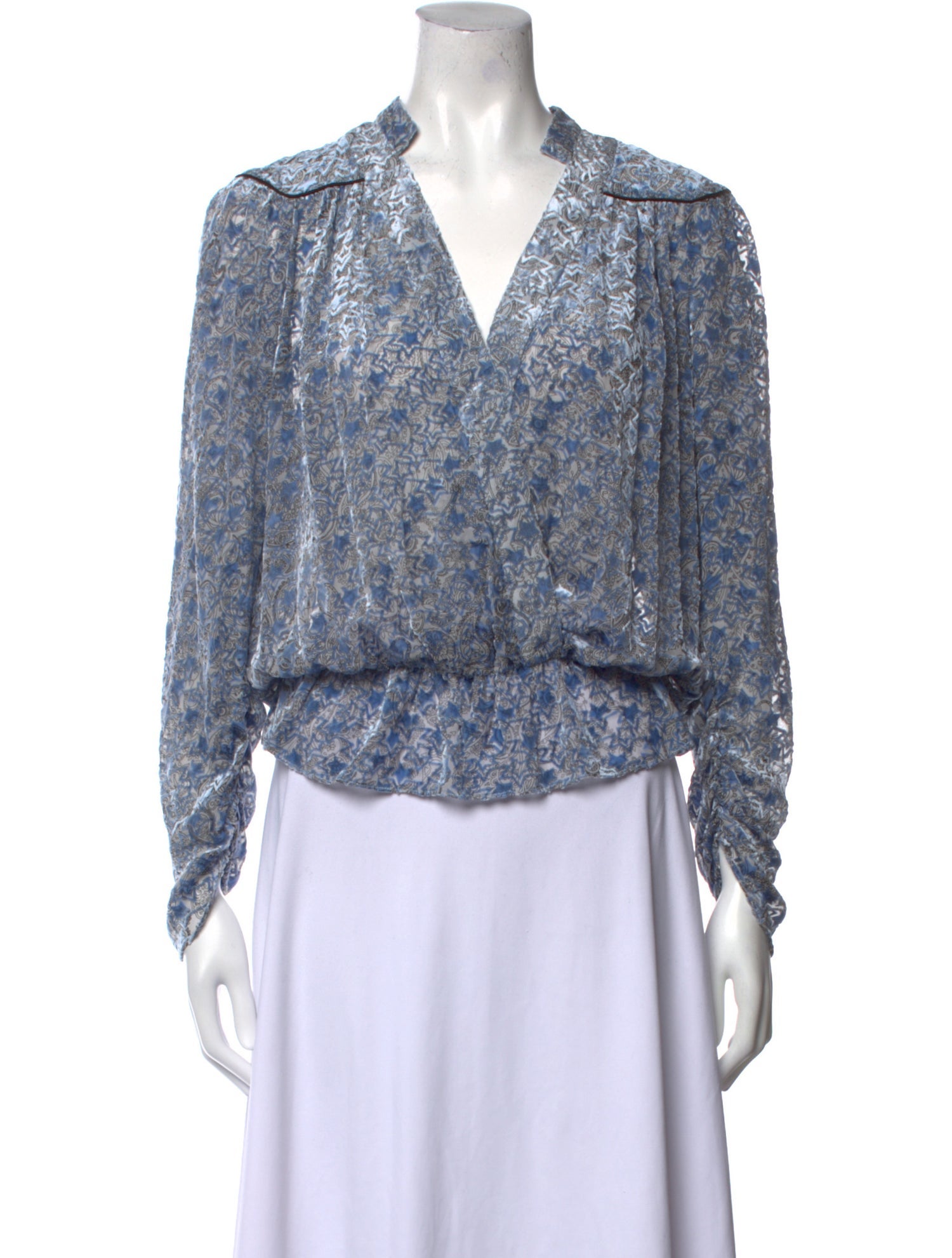 Zadig & Voltaire Floral Print V-Neck Blouse