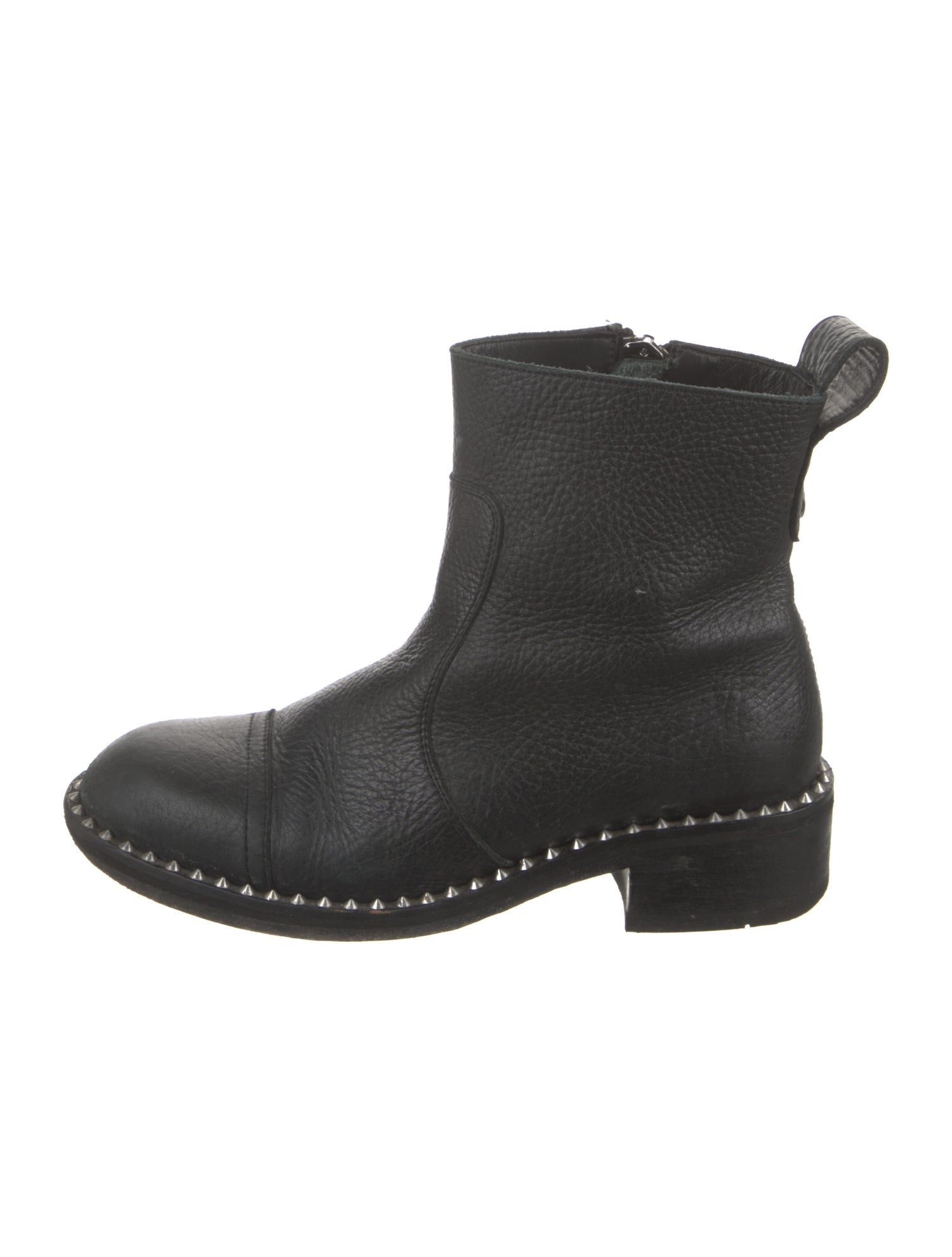 Zadig & Voltaire Leather Studded Accents Moto Boots