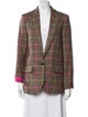 Zadig & Voltaire Virgin Wool Plaid Print Blazer