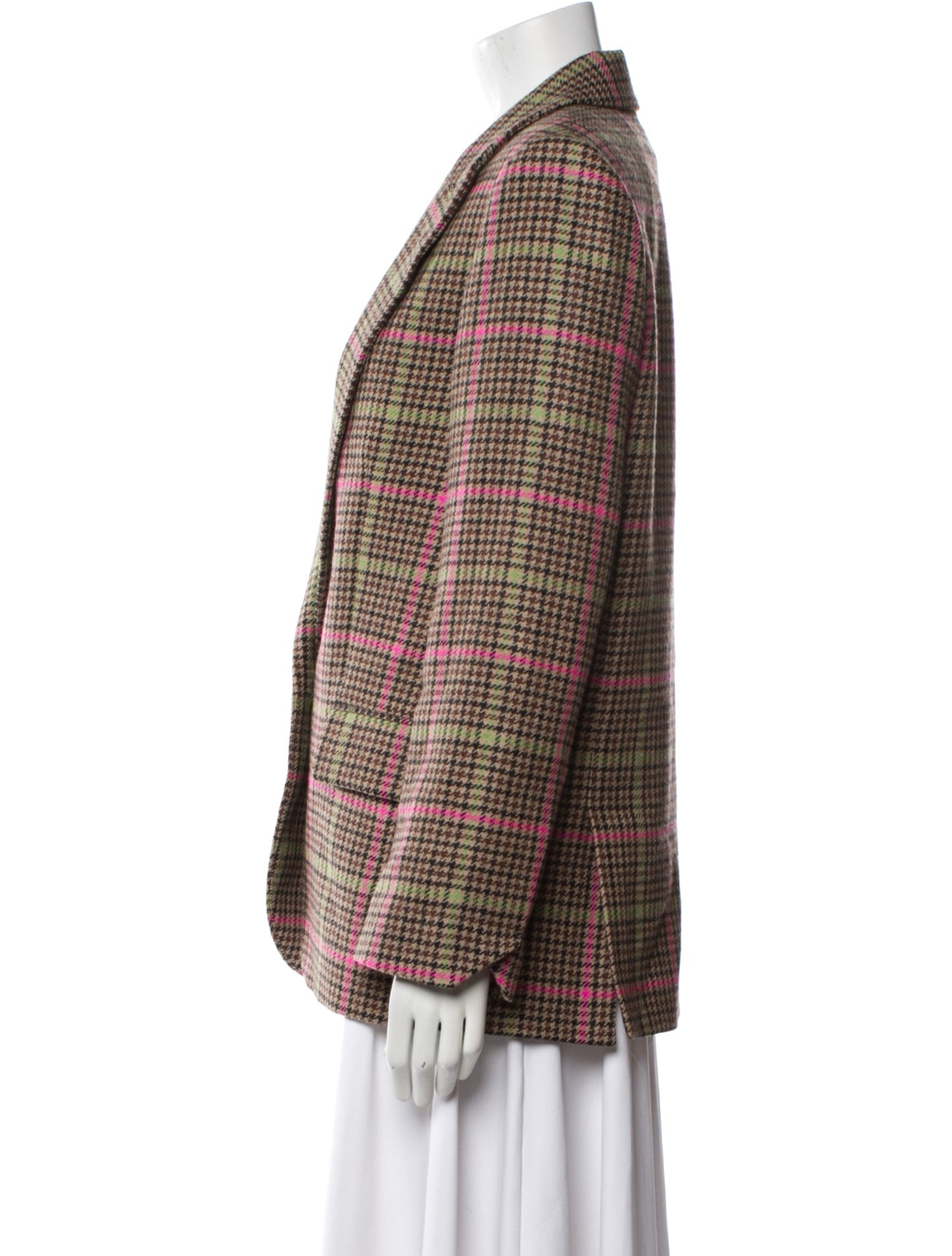 Zadig & Voltaire Virgin Wool Plaid Print Blazer