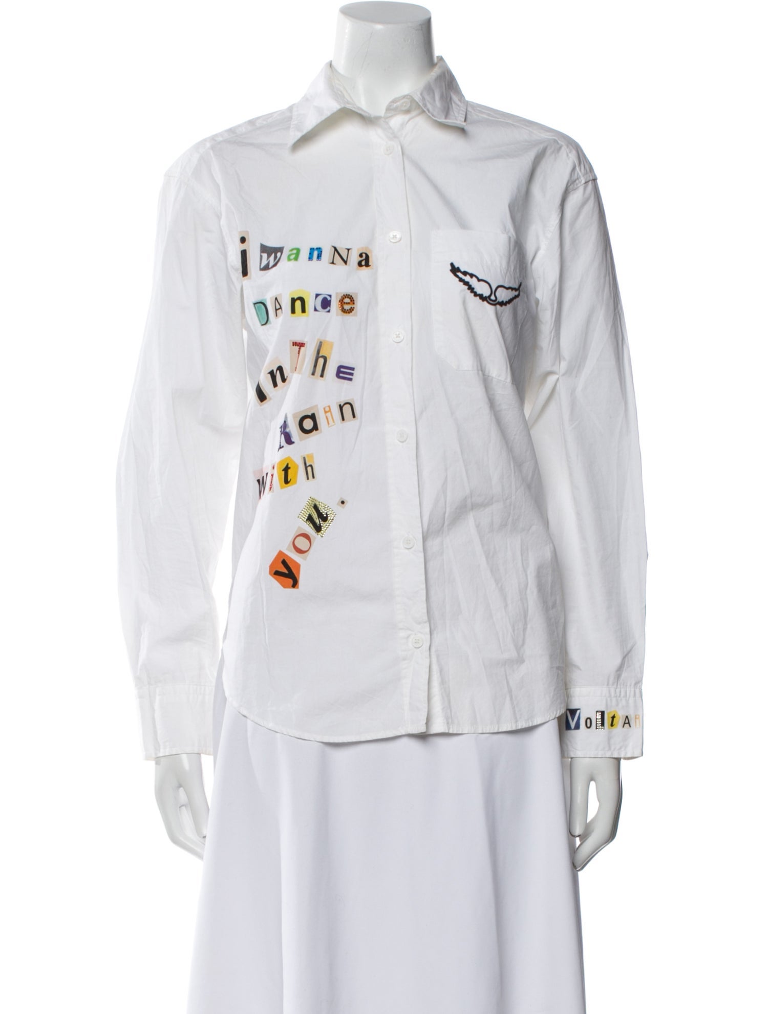 Zadig & Voltaire Graphic Print Long Sleeve Button-Up Top