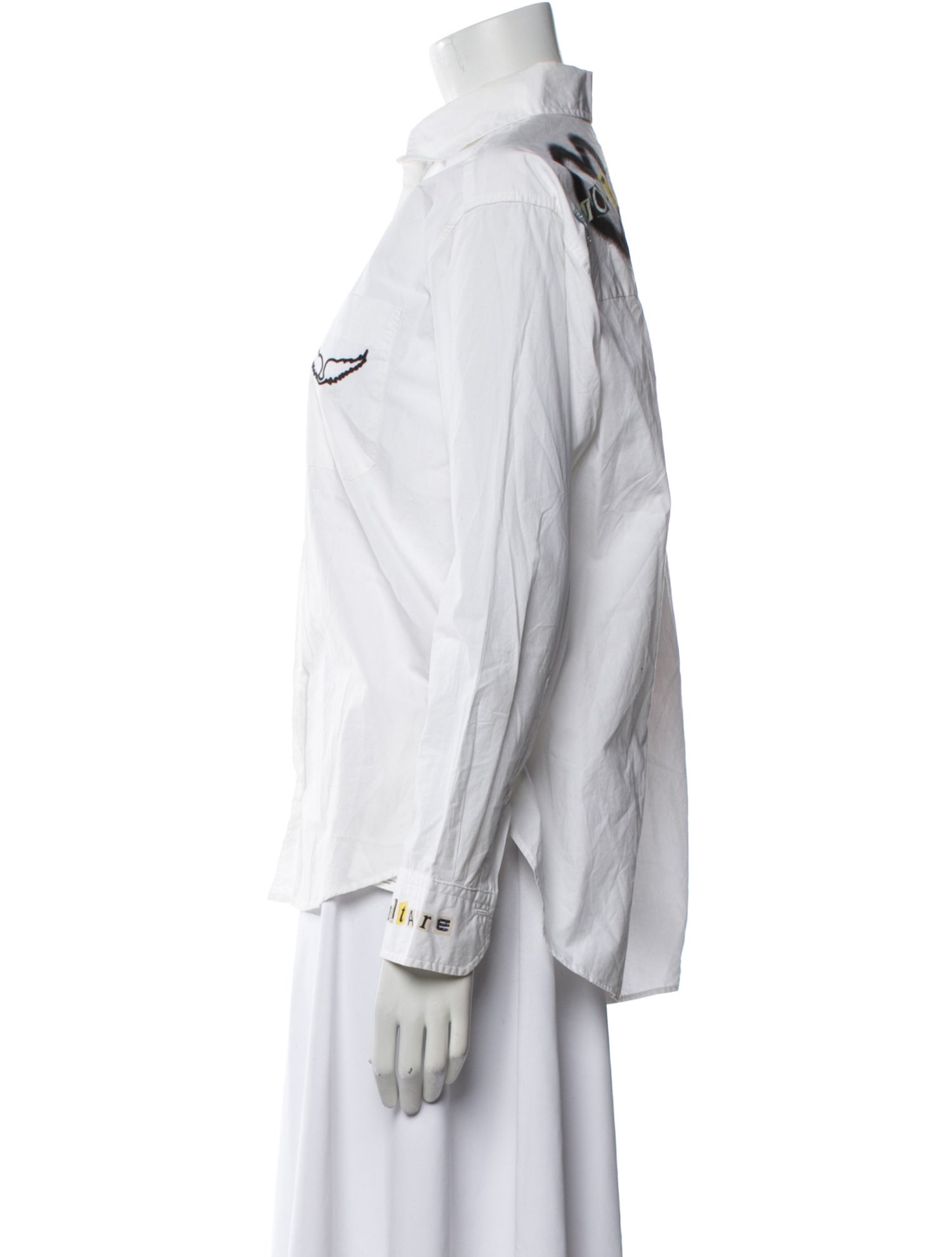 Zadig & Voltaire Graphic Print Long Sleeve Button-Up Top