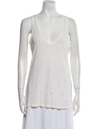 Zadig & Voltaire Linen Scoop Neck Top