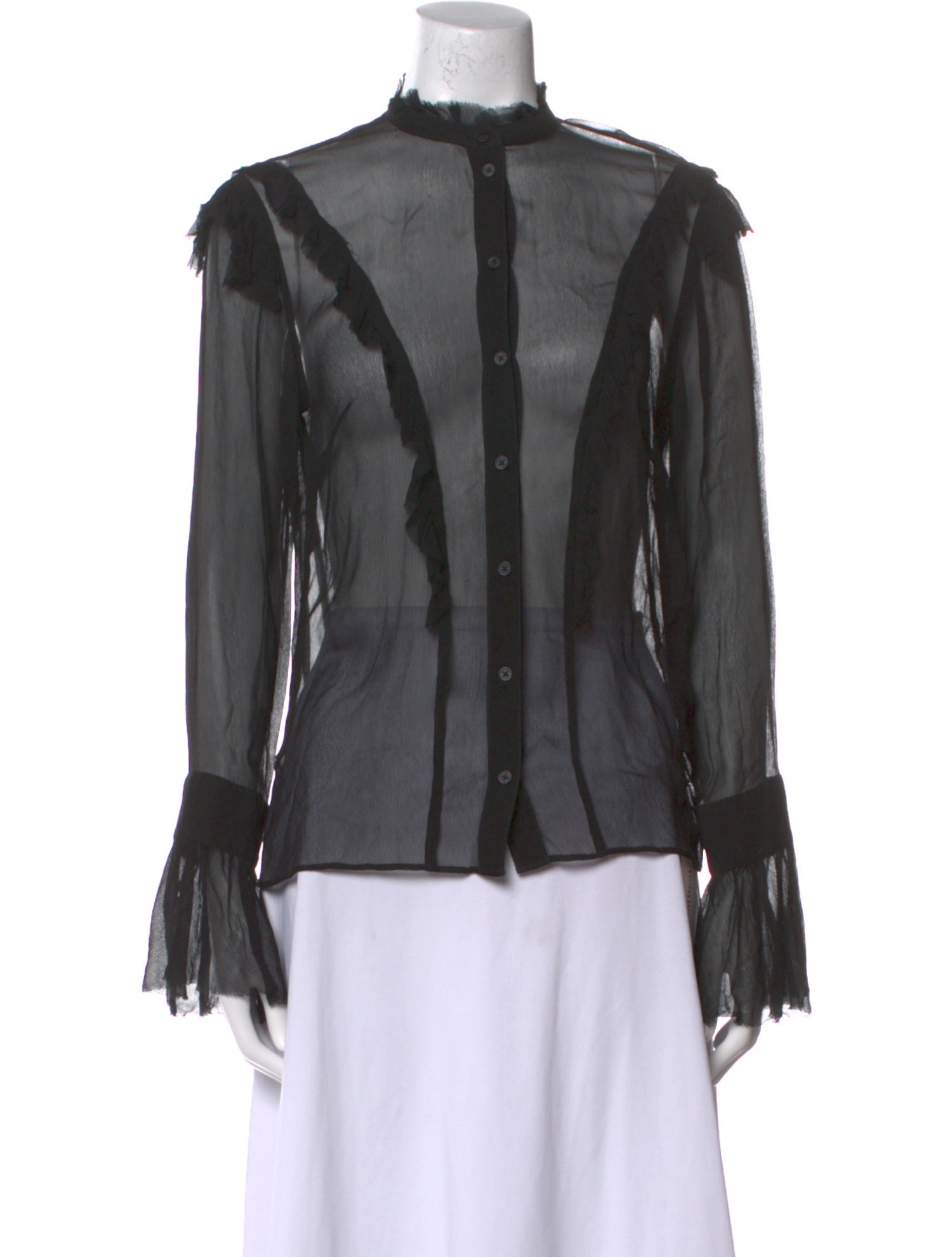 Zadig & Voltaire Mock Neck Long Sleeve Blouse