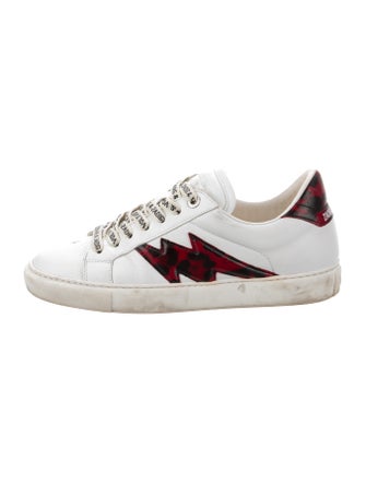 Zadig & Voltaire Leather Colorblock Pattern Sneakers