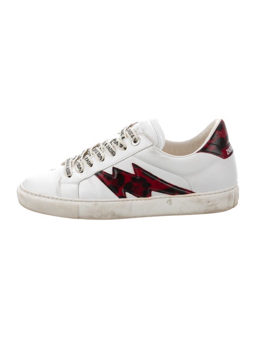 Zadig & Voltaire Leather Colorblock Pattern Sneakers