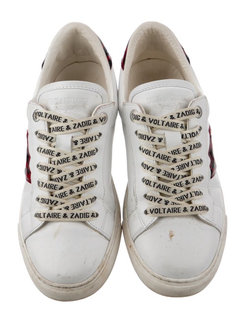 Zadig & Voltaire Leather Colorblock Pattern Sneakers