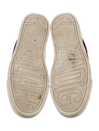 Zadig & Voltaire Leather Colorblock Pattern Sneakers