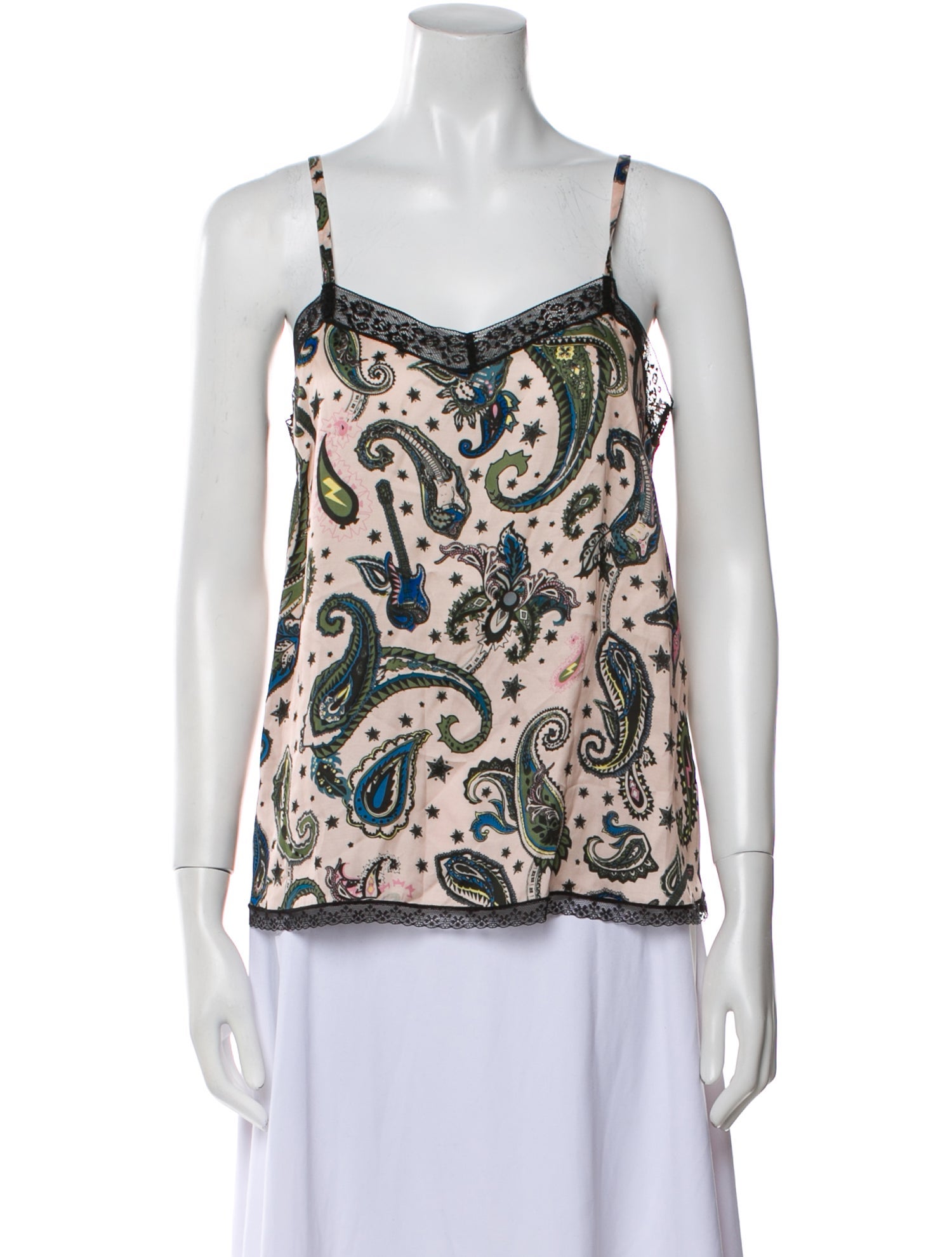 Zadig & Voltaire Paisley Print Square Neckline Top