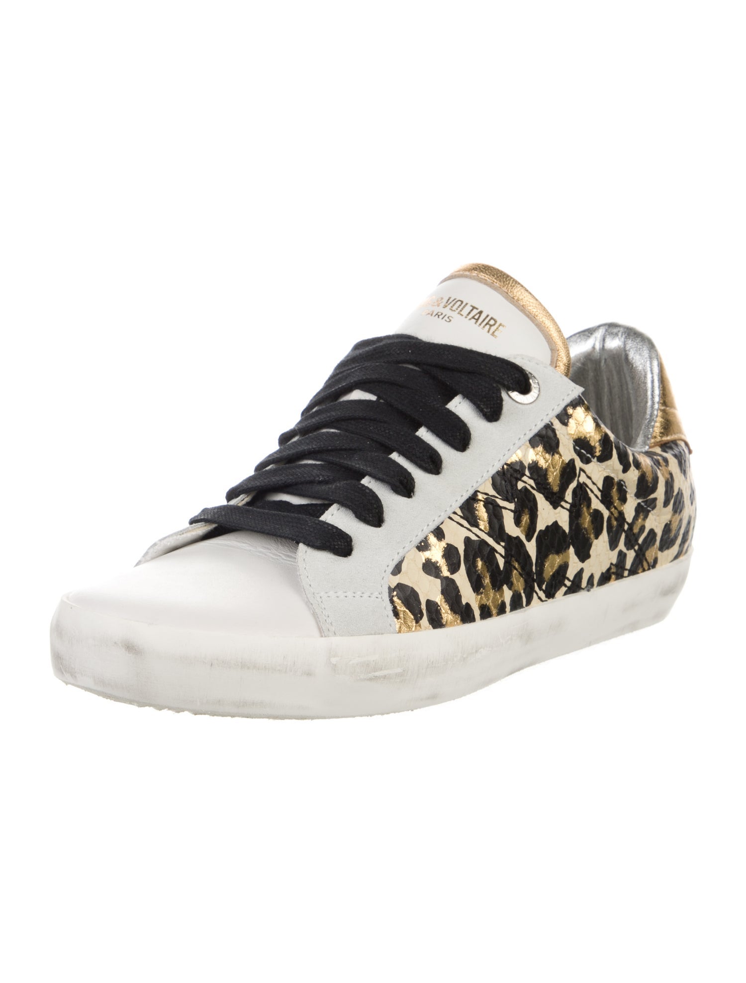 Zadig & Voltaire Leather Animal Print Sneakers
