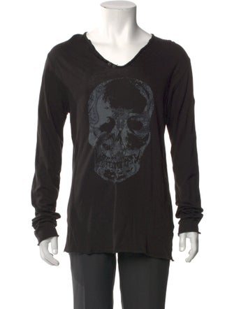 Zadig & Voltaire Graphic Print V-Neck Henley