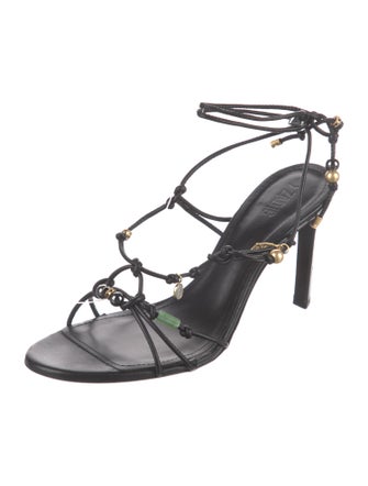 Zadig & Voltaire Leather Floral Print Sandals
