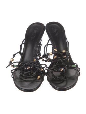 Zadig & Voltaire Leather Floral Print Sandals